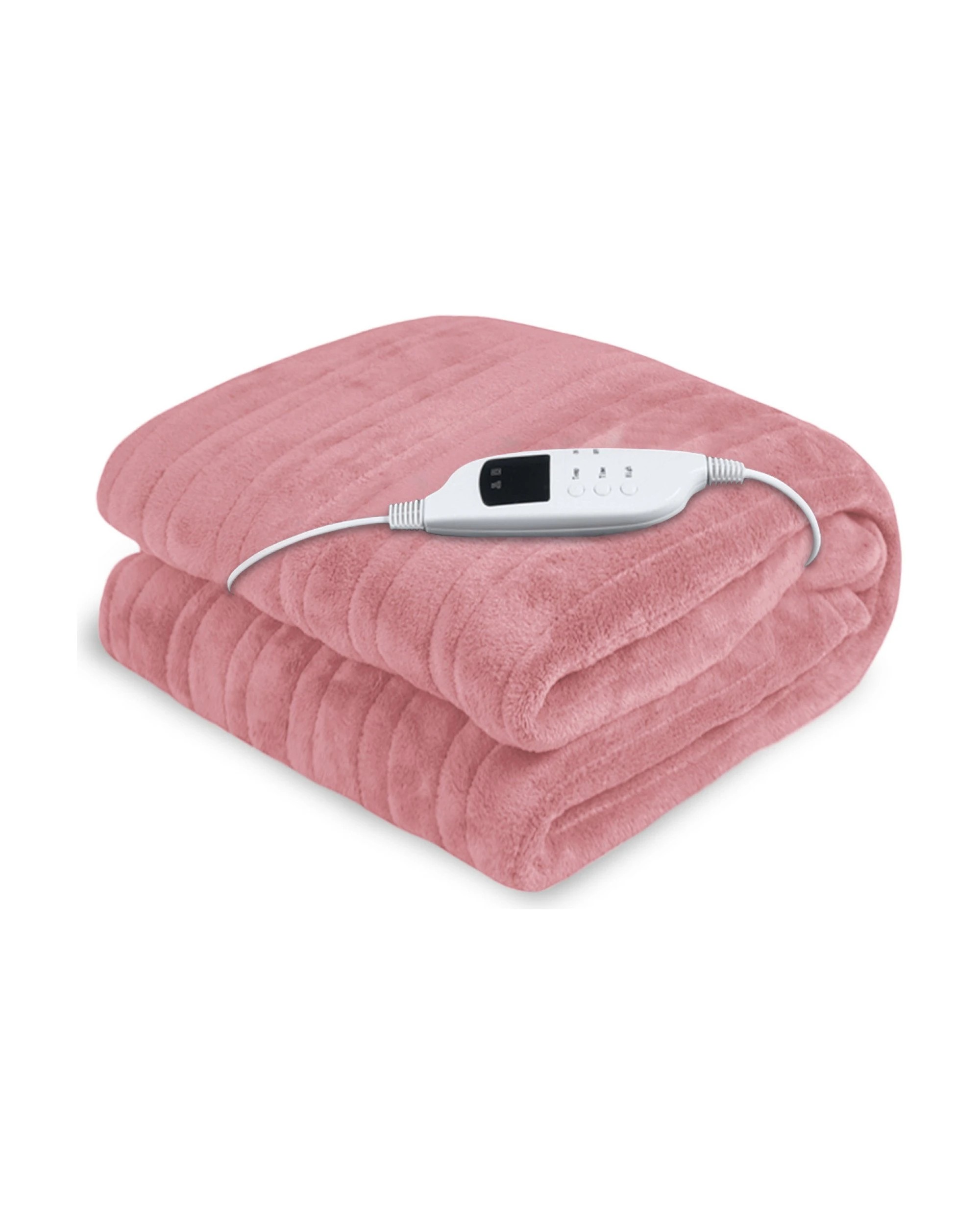 1 Laura Hill Electric Heated Blanket Throw Soft Coral Fleece 9 Heat Settings - Pink, 1 of 8
