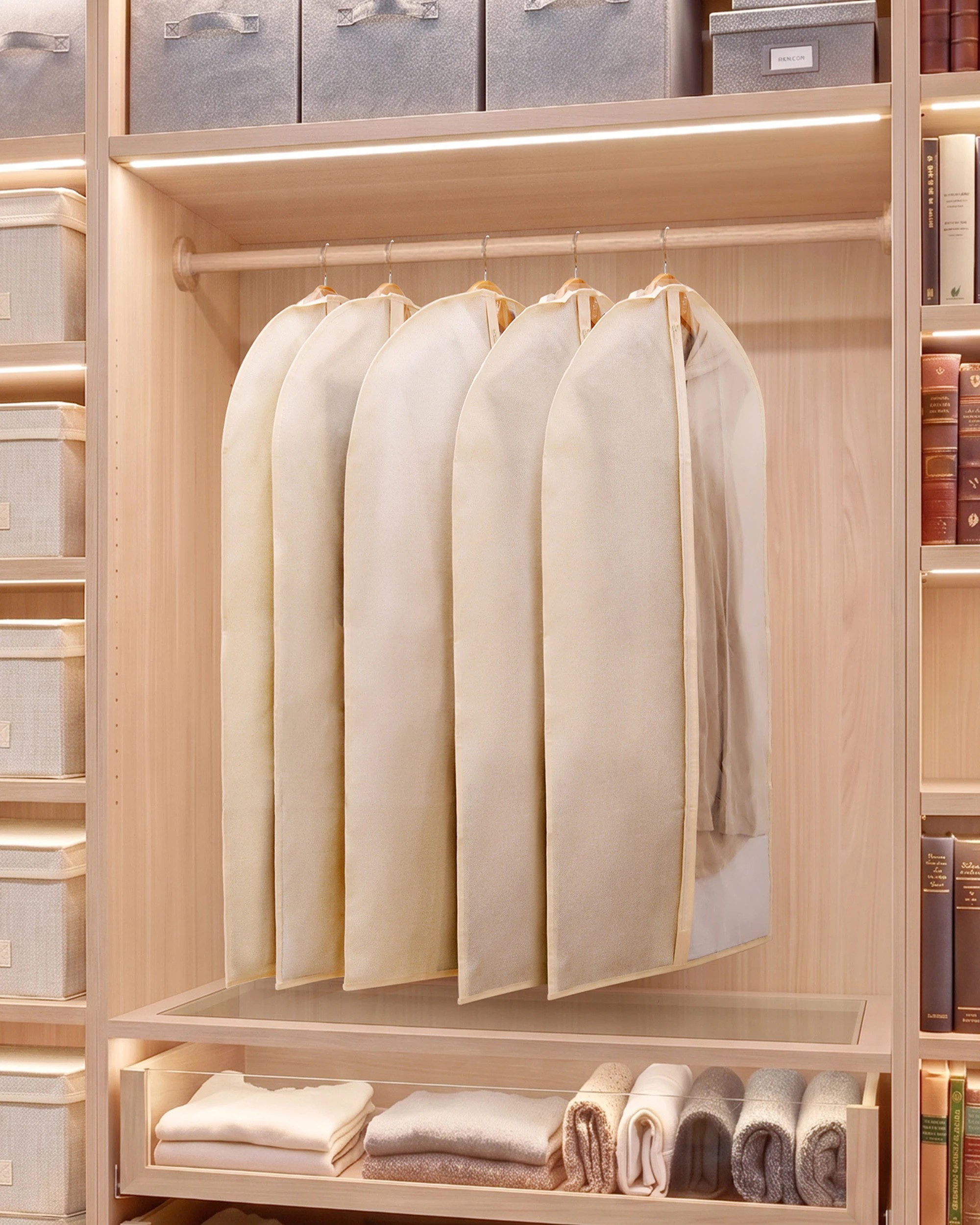 2 Takara Tiora Suit Garment Bag 5 Pack 60x100cm - Natural, 2 of 10