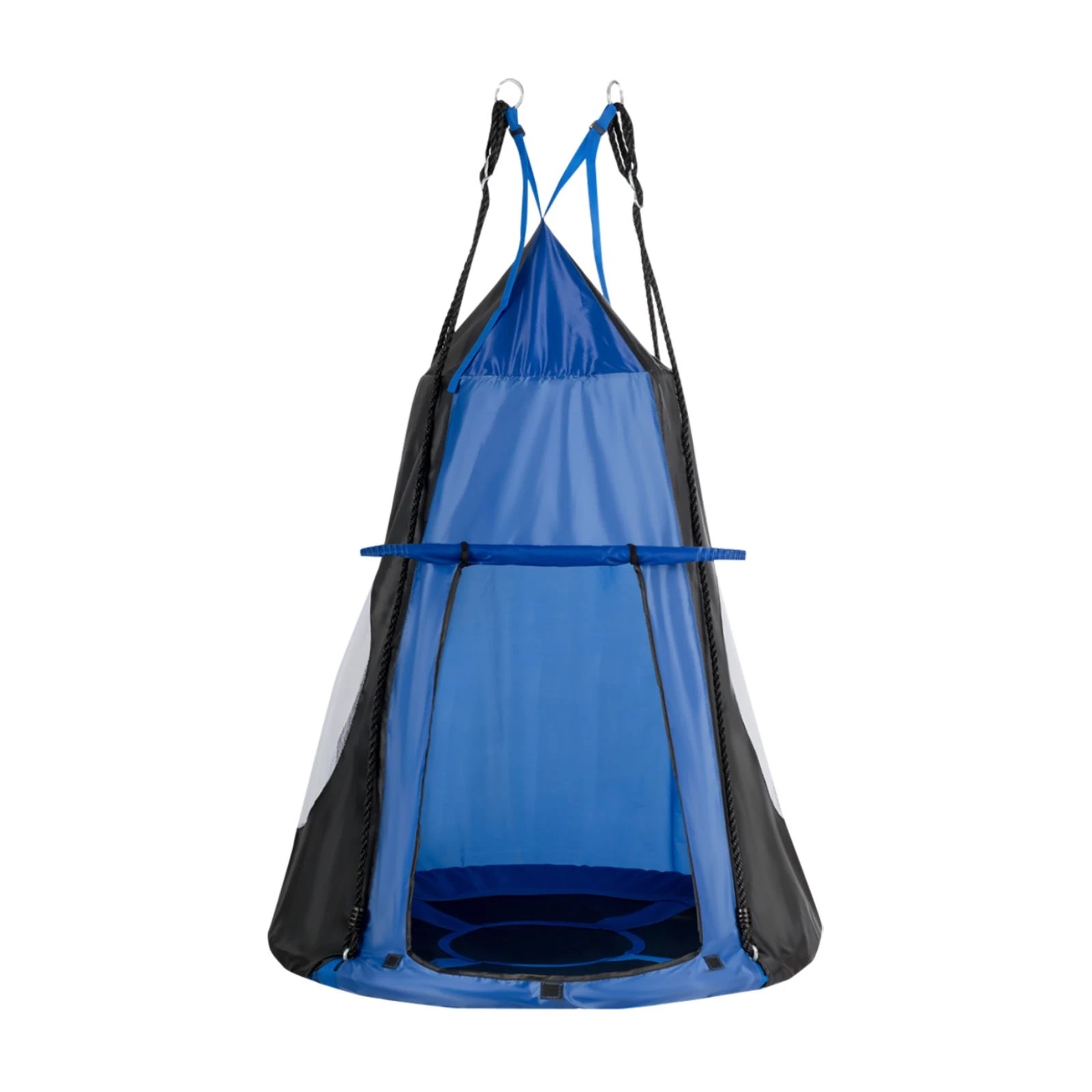 1 Costway 2-in-1 Tree Swing Hanging Tent Set Hammock - Blue, 1 of 2