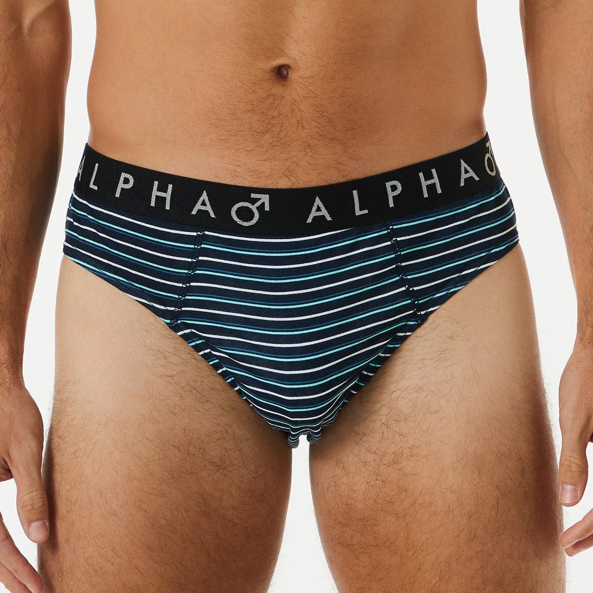 4 5 Pack Alpha Attached Elastic Hipster Briefs STRIPES, 4 of 10
