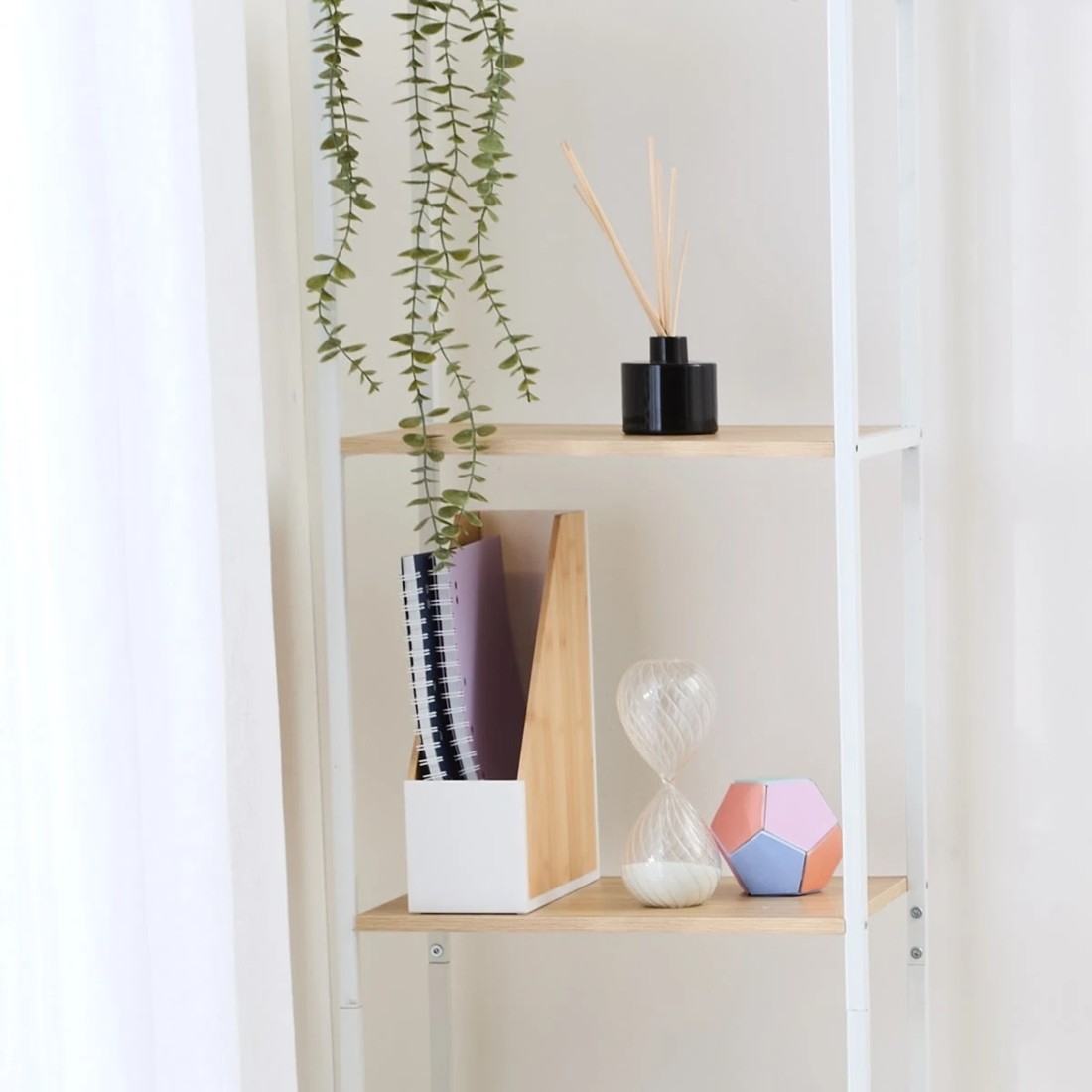 7 Bamboo and Plastic Magazine Holder - White, 7 of 7