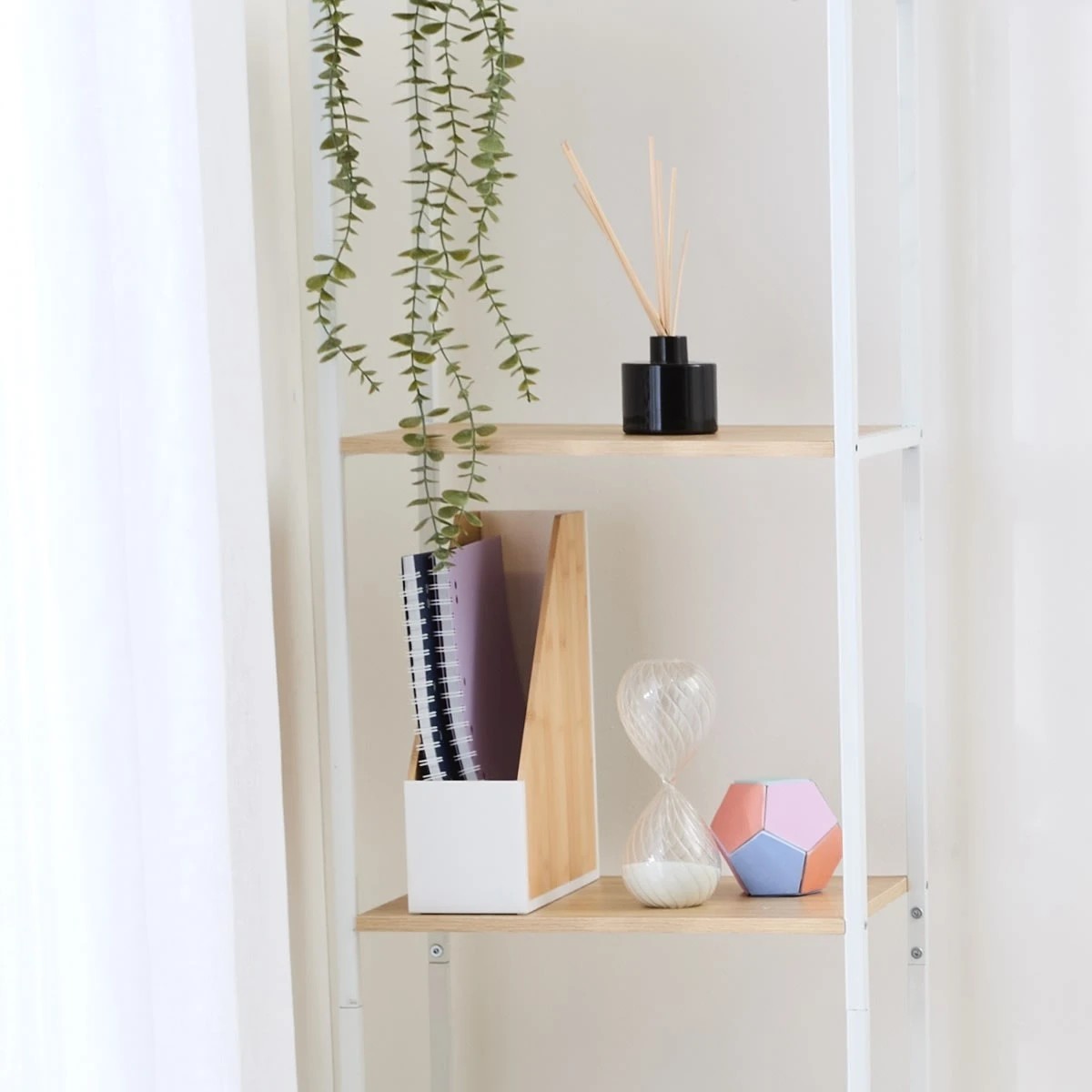 7 Bamboo and Plastic Magazine Holder - White, 7 of 7