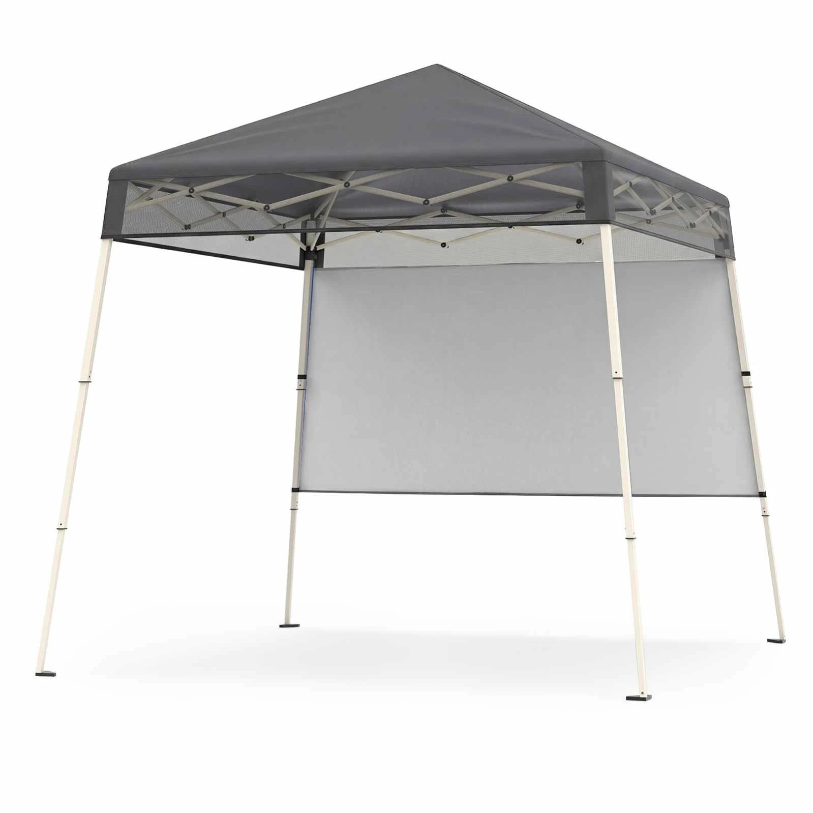 1 Costway 2.1x2.1M Pop Up Canopy Tent Sun Shelter Center Lock Half Sidewall - Grey, 1 of 2