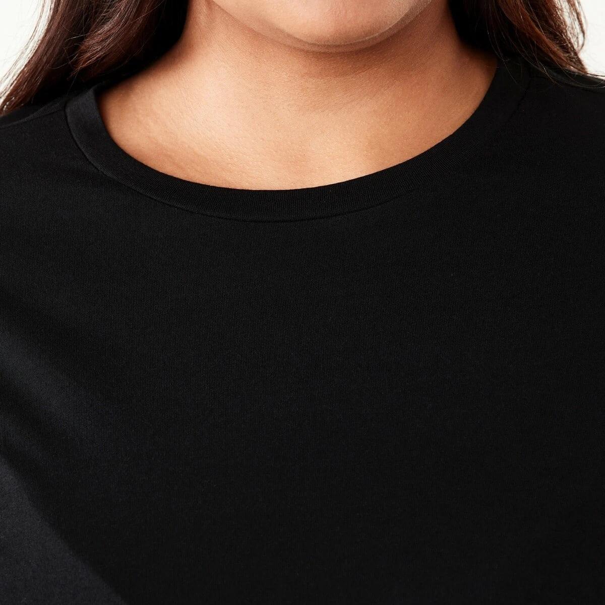 5 Curve Long Sleeve Cotton T-shirt Black, 5 of 5