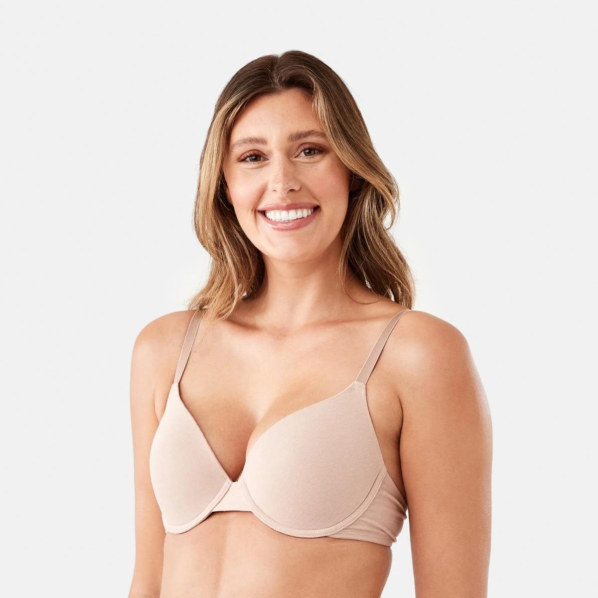 5 2 Pack Cotton T-shirt Bra BLACK, LIGHT FAWN, 5 of 9
