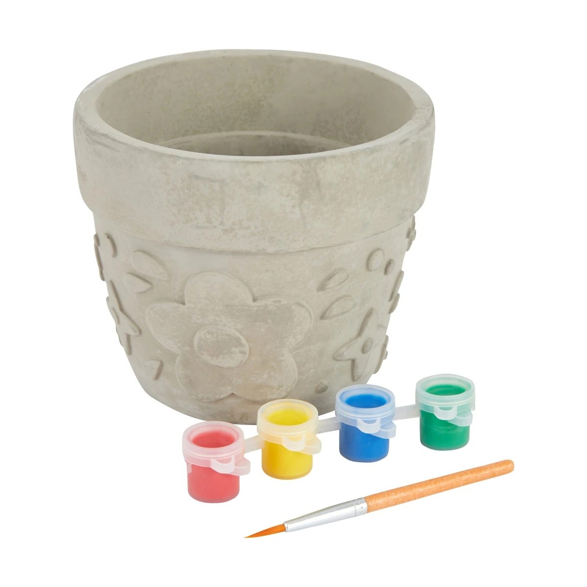 2 6 Piece Paint Your Own Embossed Flower Pot, 2 of 7
