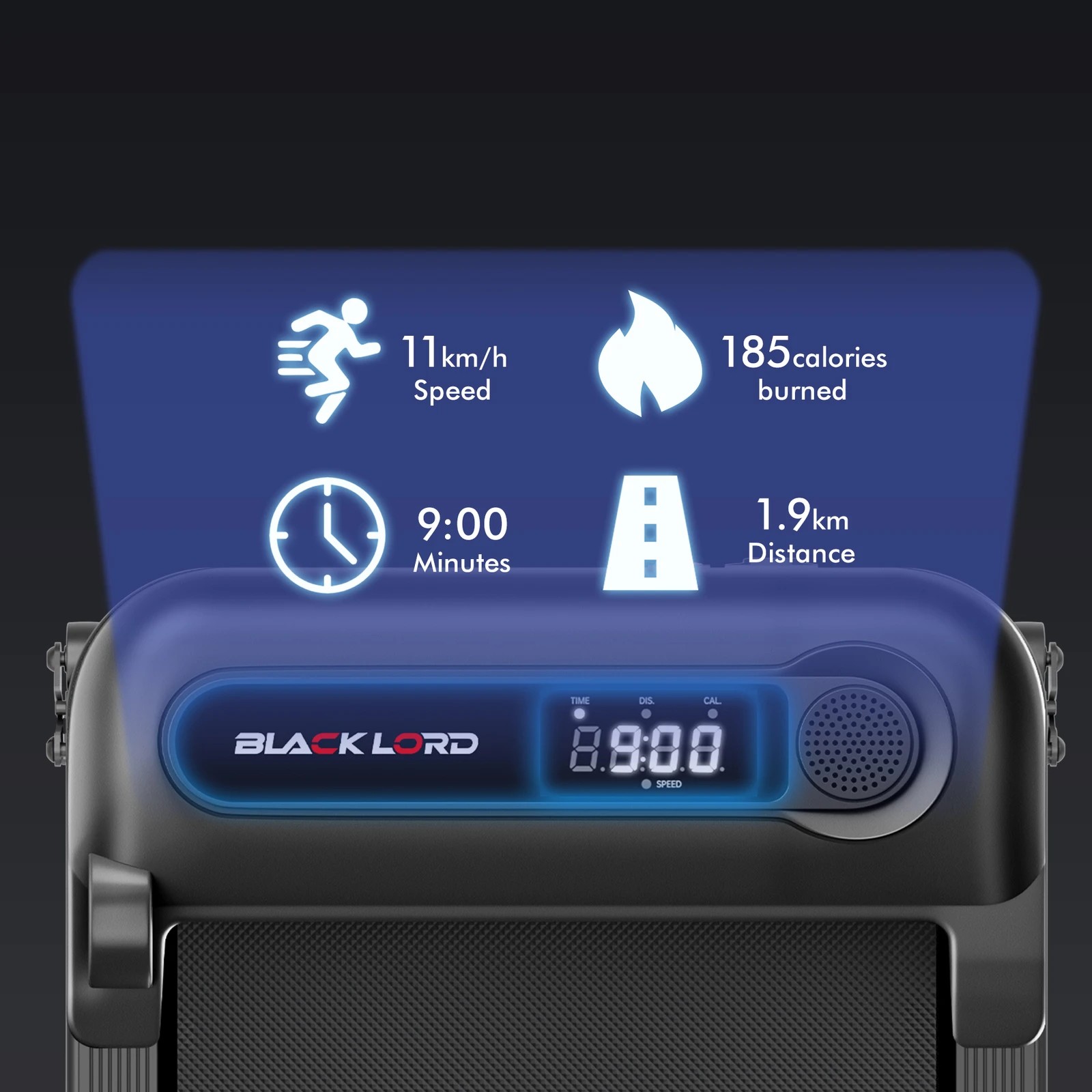 9 Black Lord Treadmill Electric Walking Pad Folding Incline Shock Absorbers - Black, 9 of 10