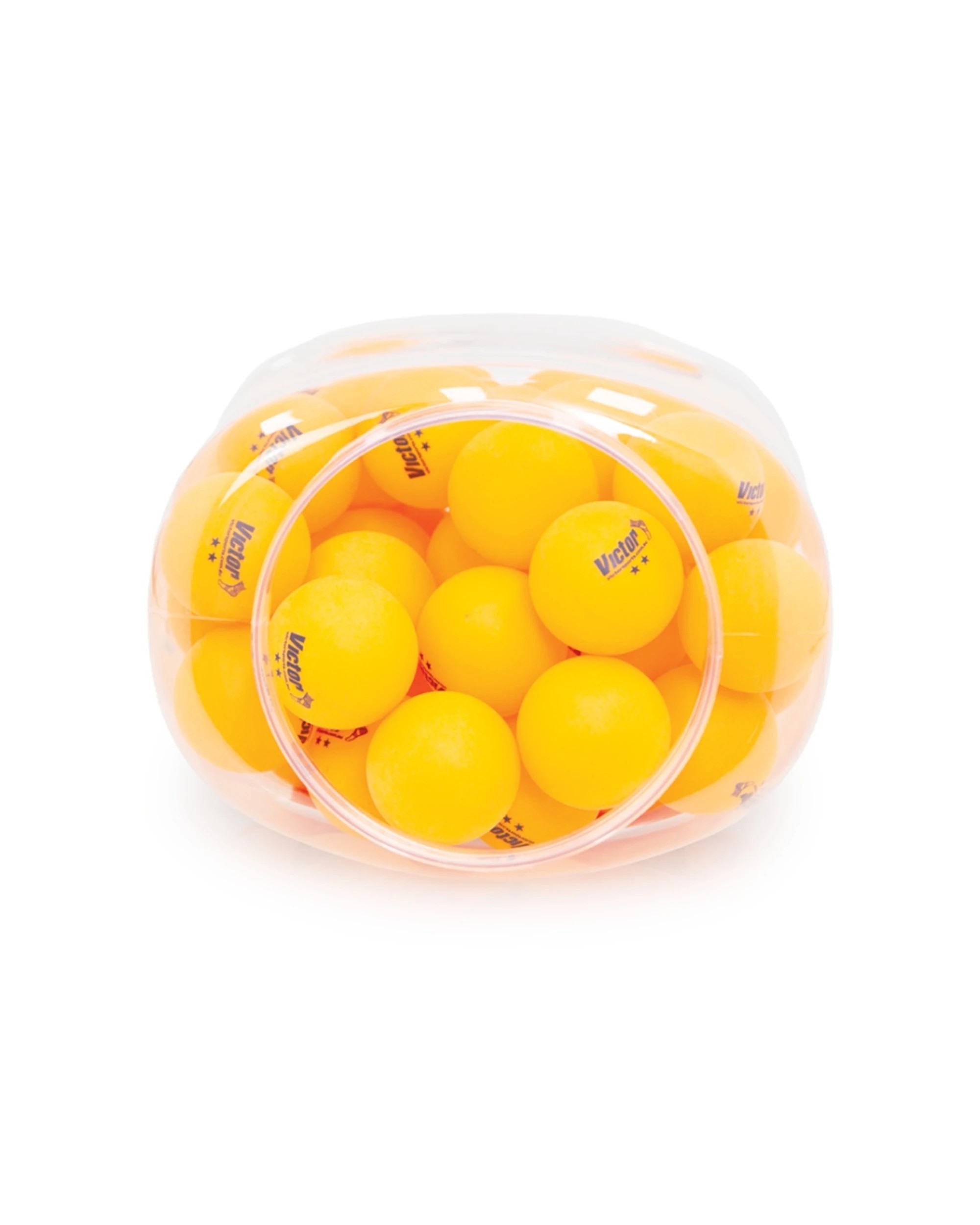 3 Victor Sports 60pc Table Tennis Balls Bucket 2-Star Storage Container - Orange, 3 of 5
