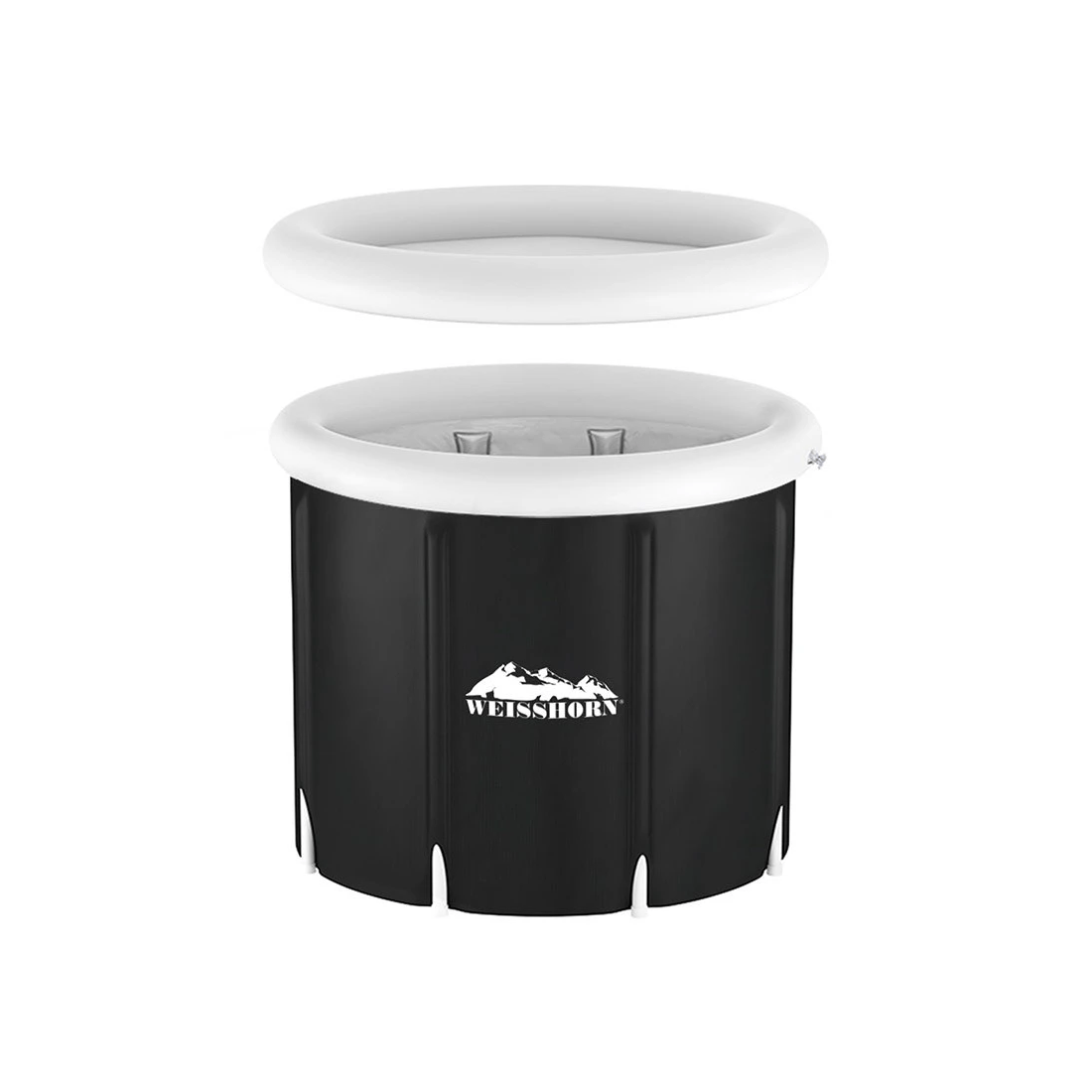 1 Weisshorn Portable Ice Bath Tub 70X80CM Inflatable Folding Bathtub Spa Massage - Black, 1 of 6