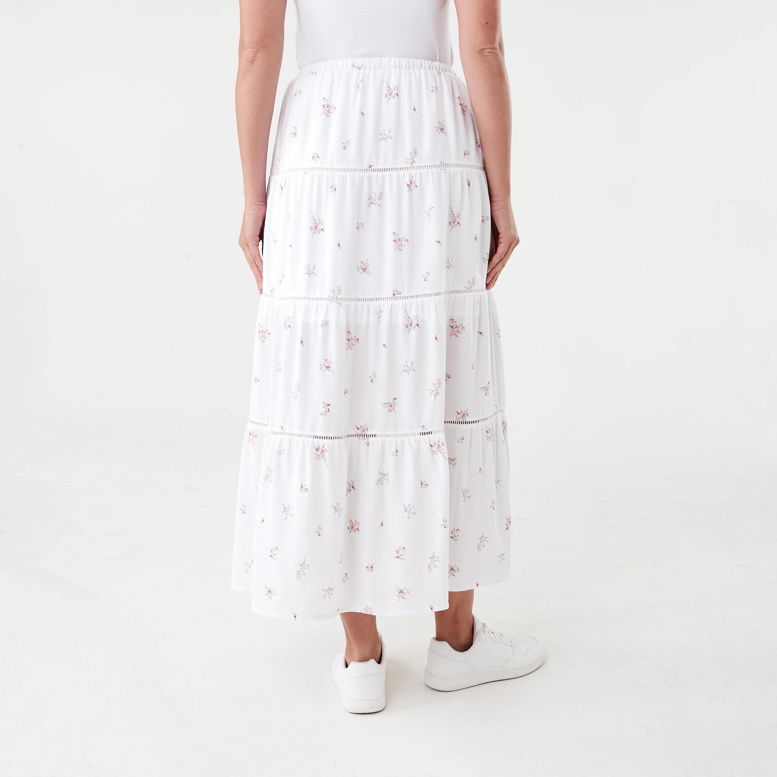 3 Tiered Trim Maxi Skirt Dty Roses, 3 of 5