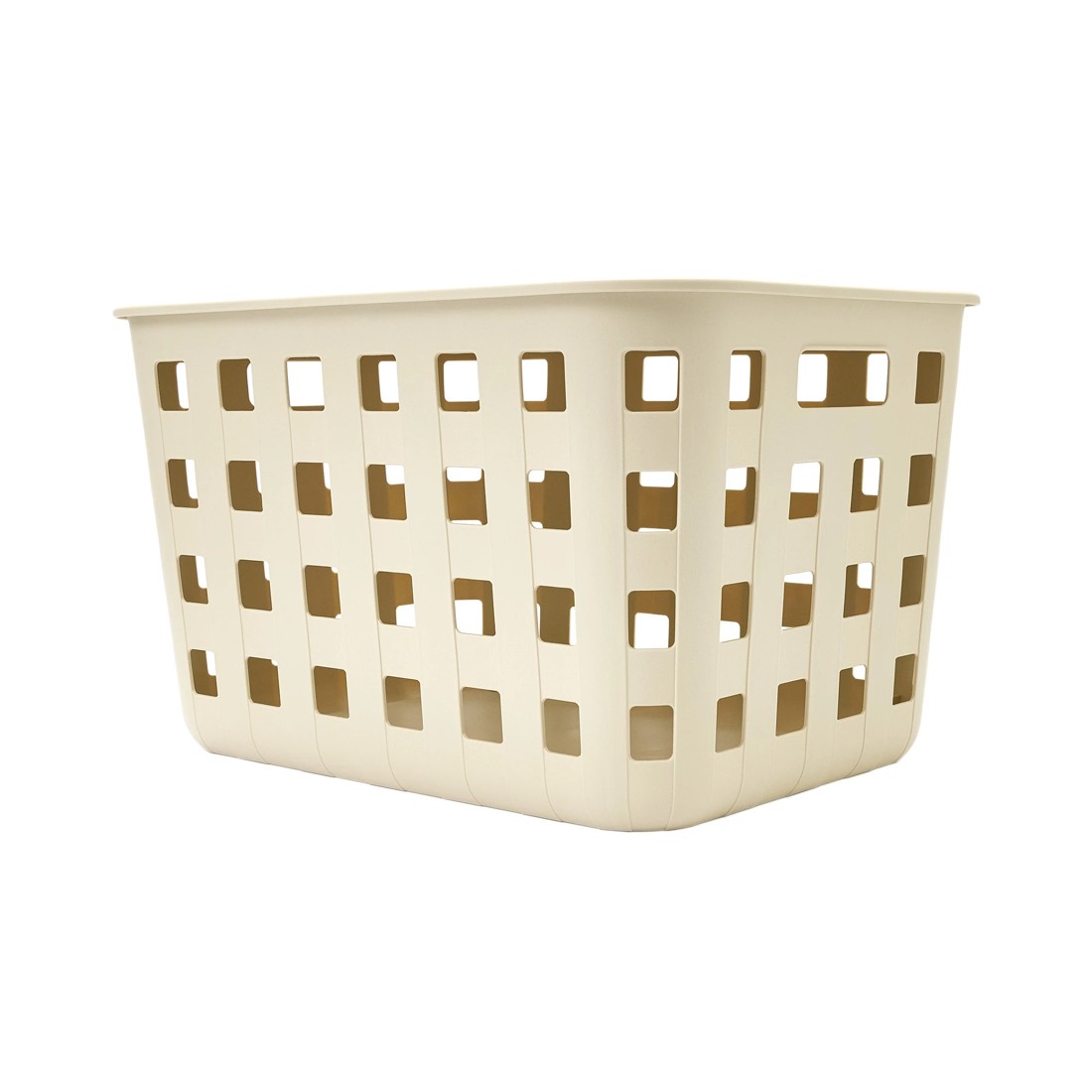2 45L Rectangle Trellis Basket with Lid - Beige, 2 of 8
