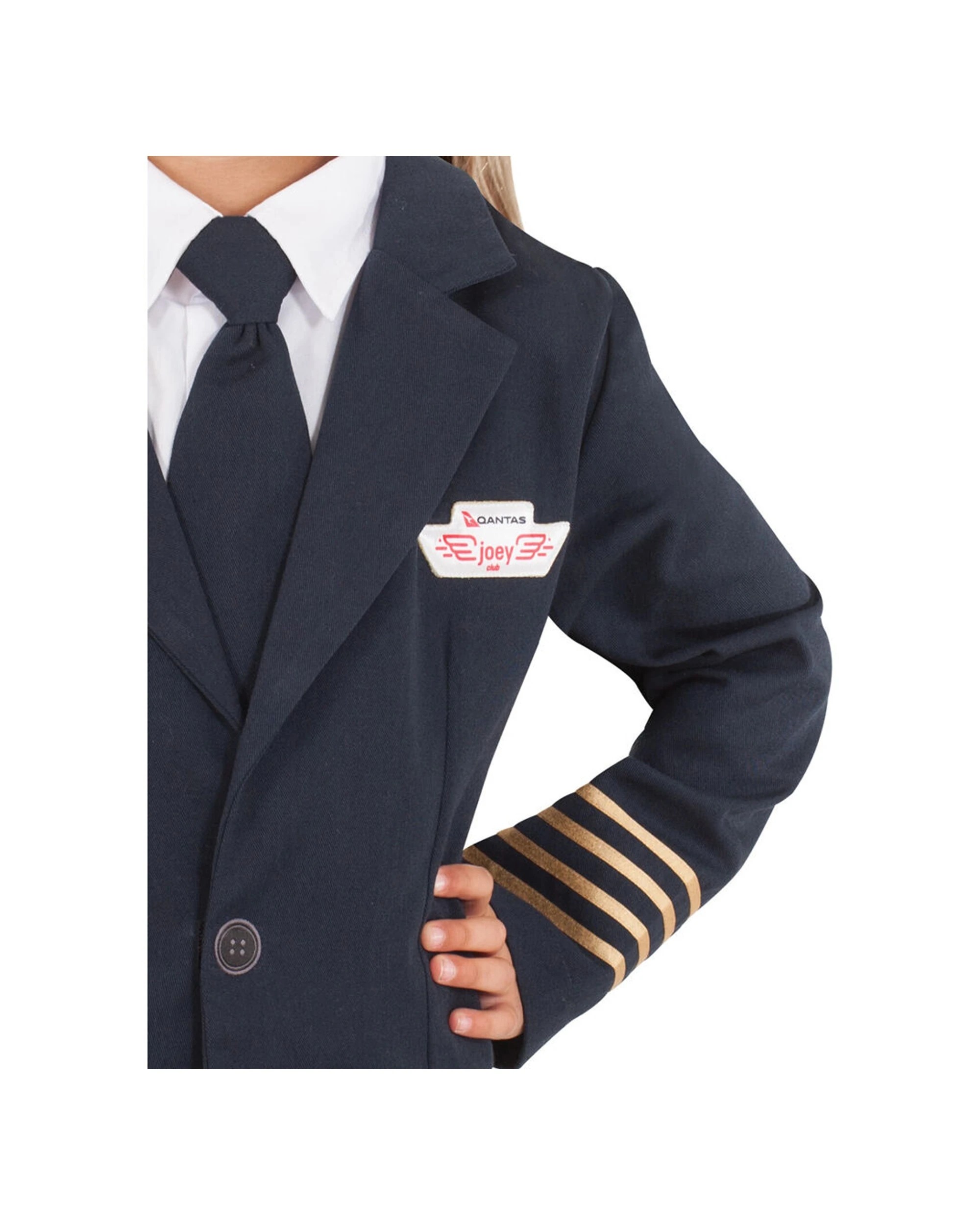 3 Rubies Qantas Captains Uniform Kids Dress Up Costume - Black, 3 of 4