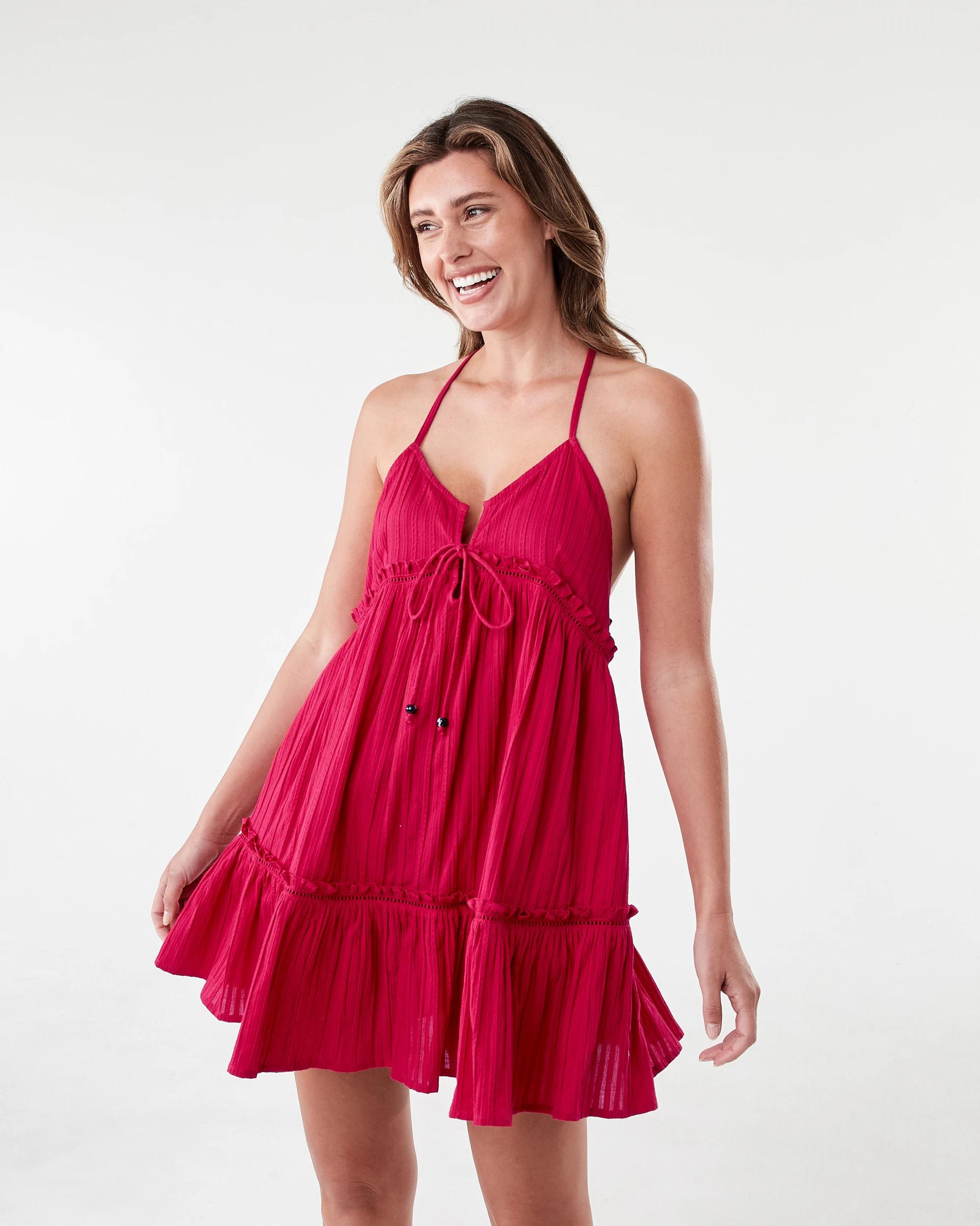1 Baby Doll Beach Dress Strawberry, 1 of 9