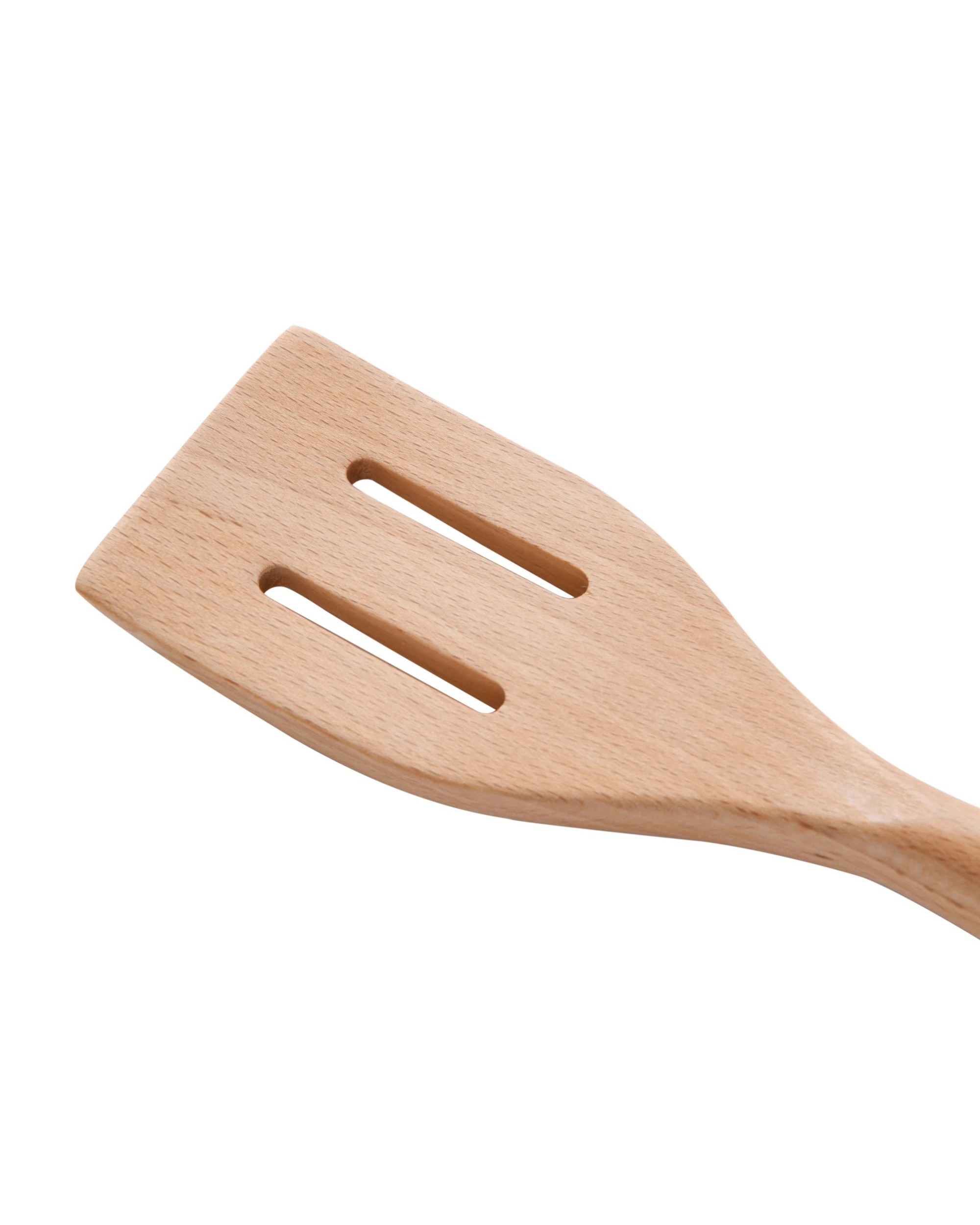 5 Gourmet Kitchen Rustic Beech Wood Slotted Spatula with Silicone Grip - Red, 5 of 8