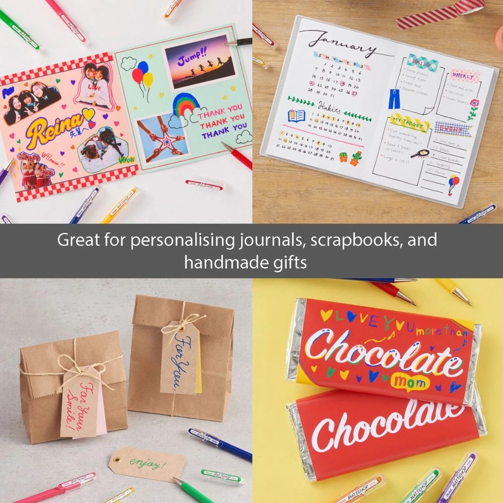 6 Pentel Mattehop Gel Pen Sweet 7 Pack, 6 of 7