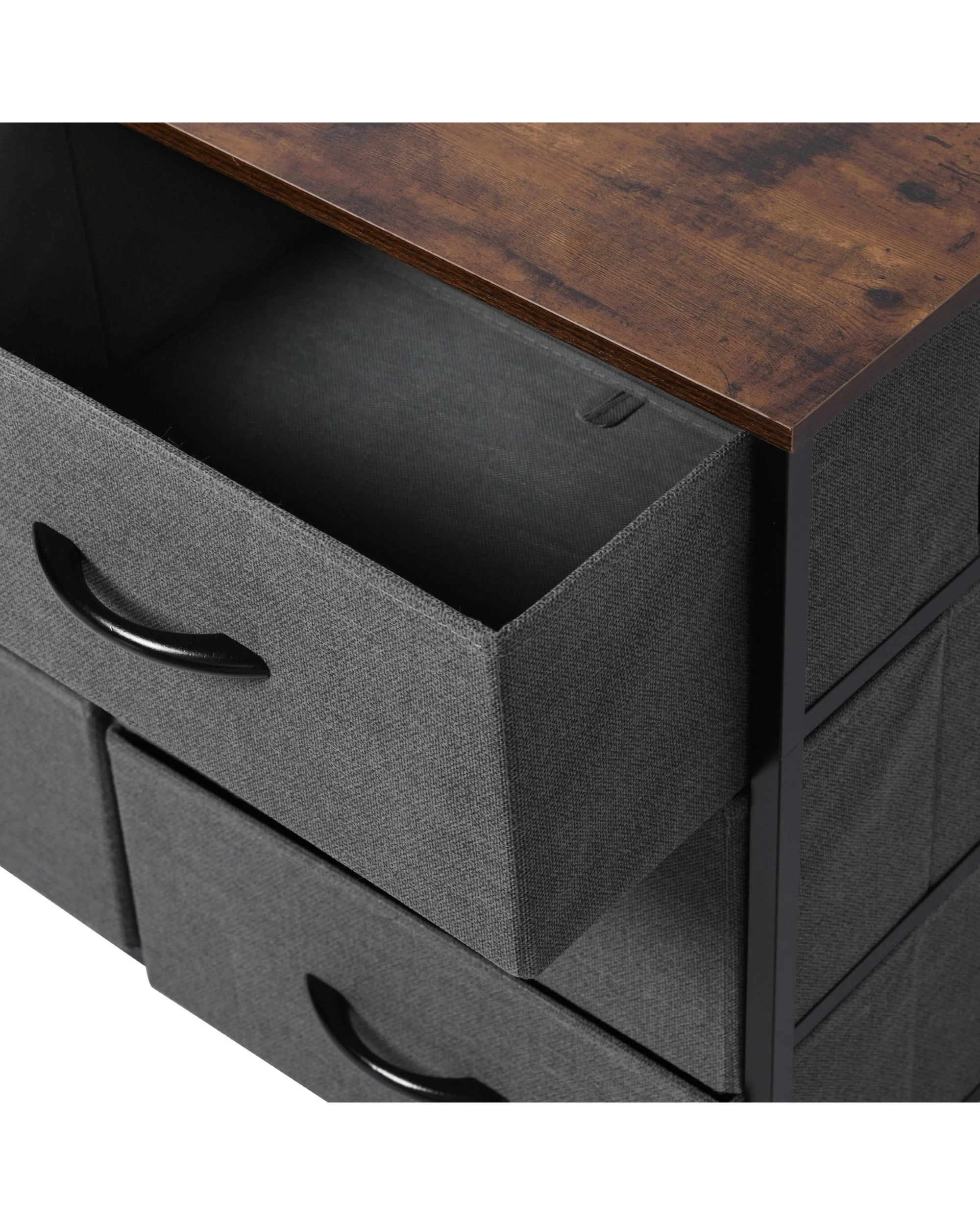 5 Sherwood Luna 6 Drawer Fabric Home Storage Dresser - Charcoal, 5 of 7