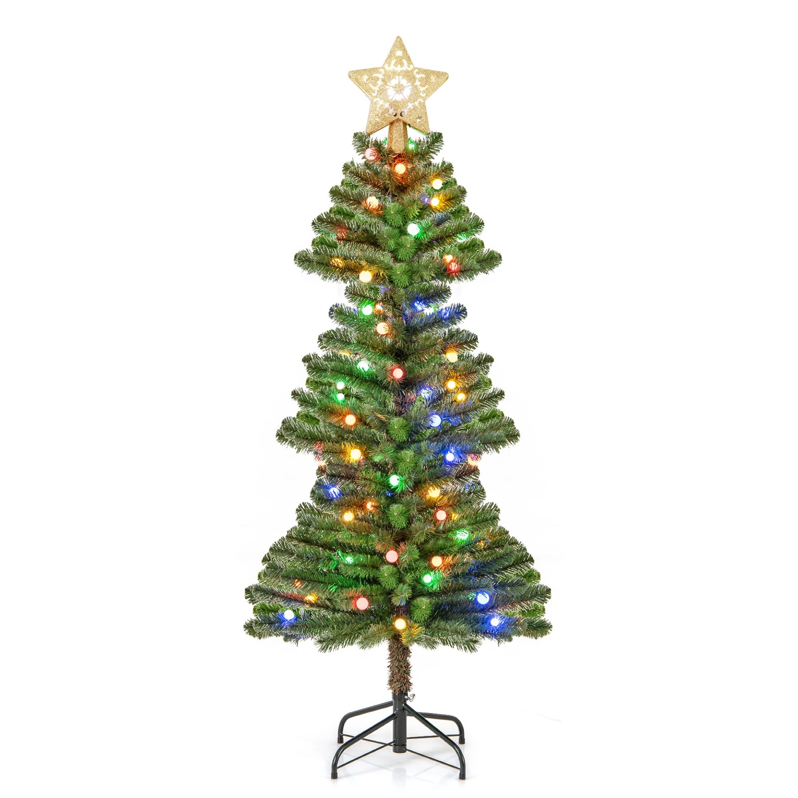 1 Costway 1.5M Artificial Christmas Tree w/Lighted Star Topper Holiday Decoration, 1 of 1
