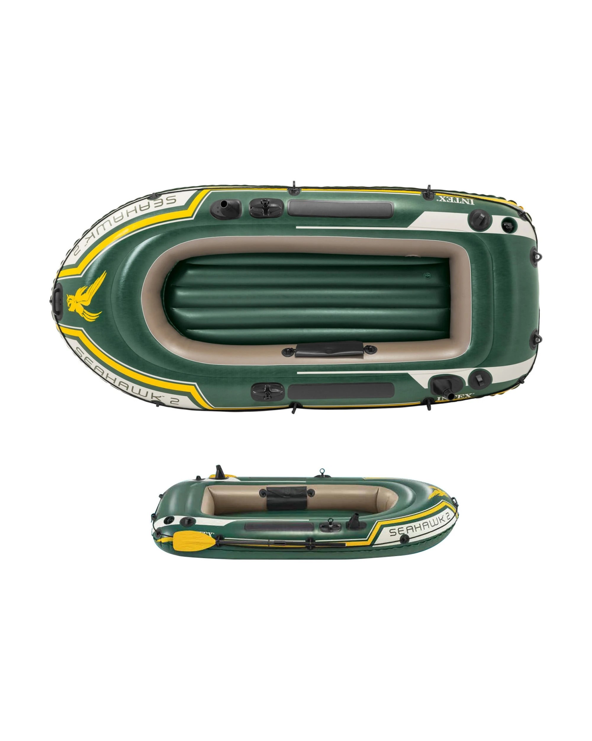 8 Intex Seahawk 2 Boat Set 68347NP Inflatable - Green, 8 of 10