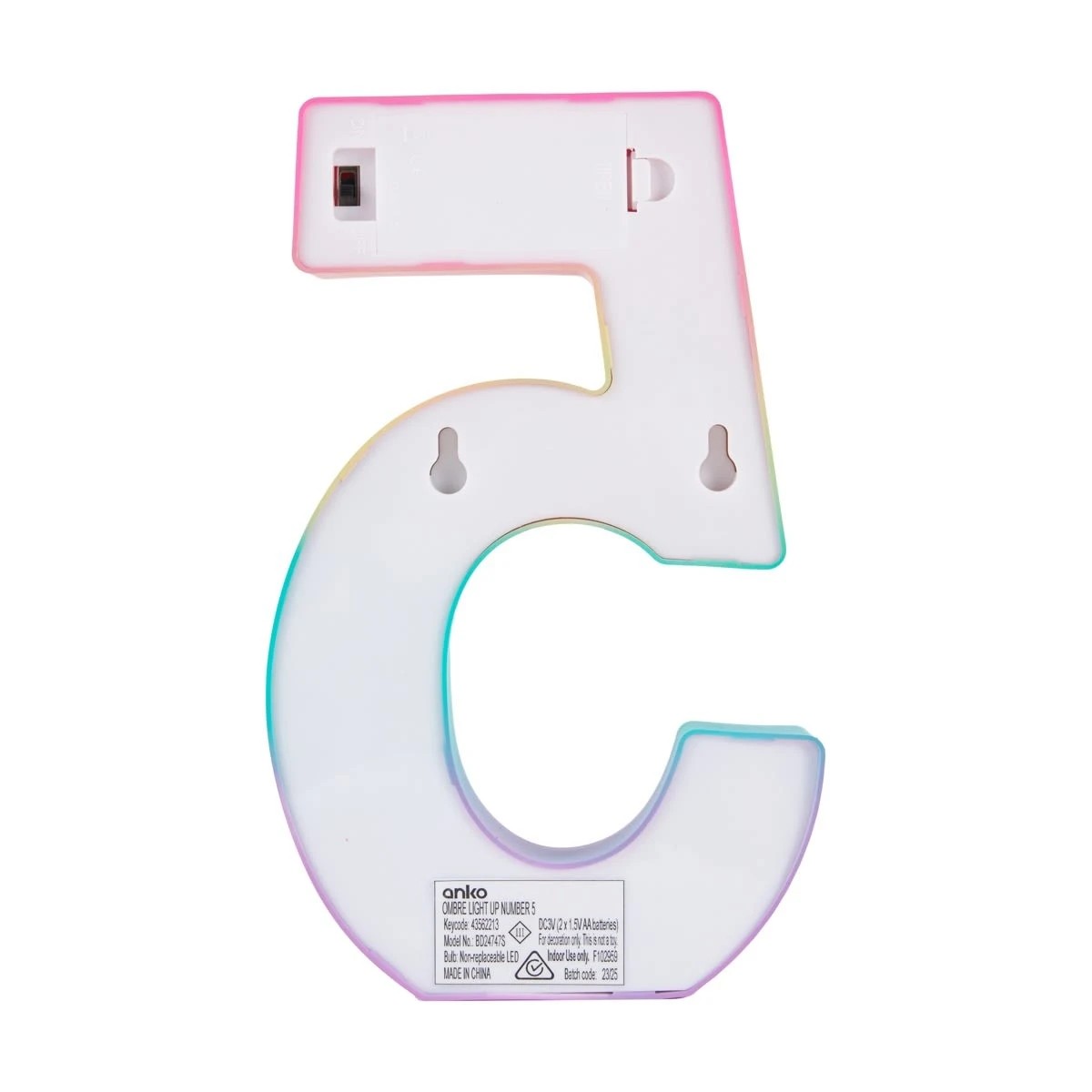 3 Ombre Light Up Number - 5, 3 of 5