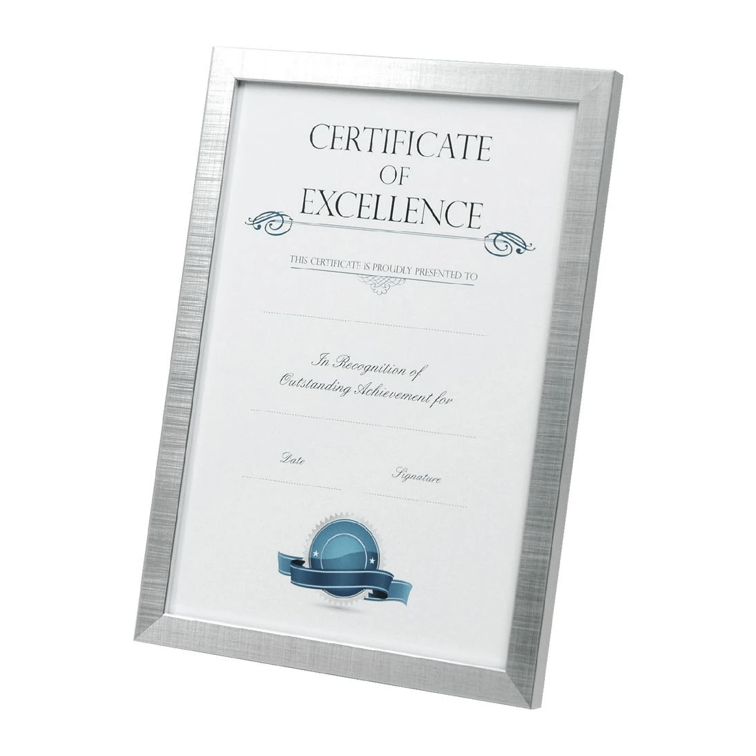 2 A4 Certificate Frame Brushed Silver, 2 of 4