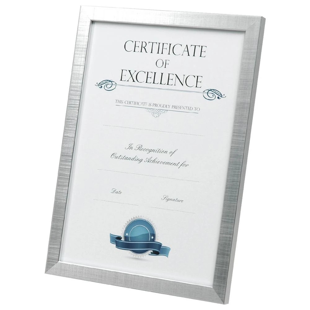 2 A4 Certificate Frame Brushed Silver, 2 of 4