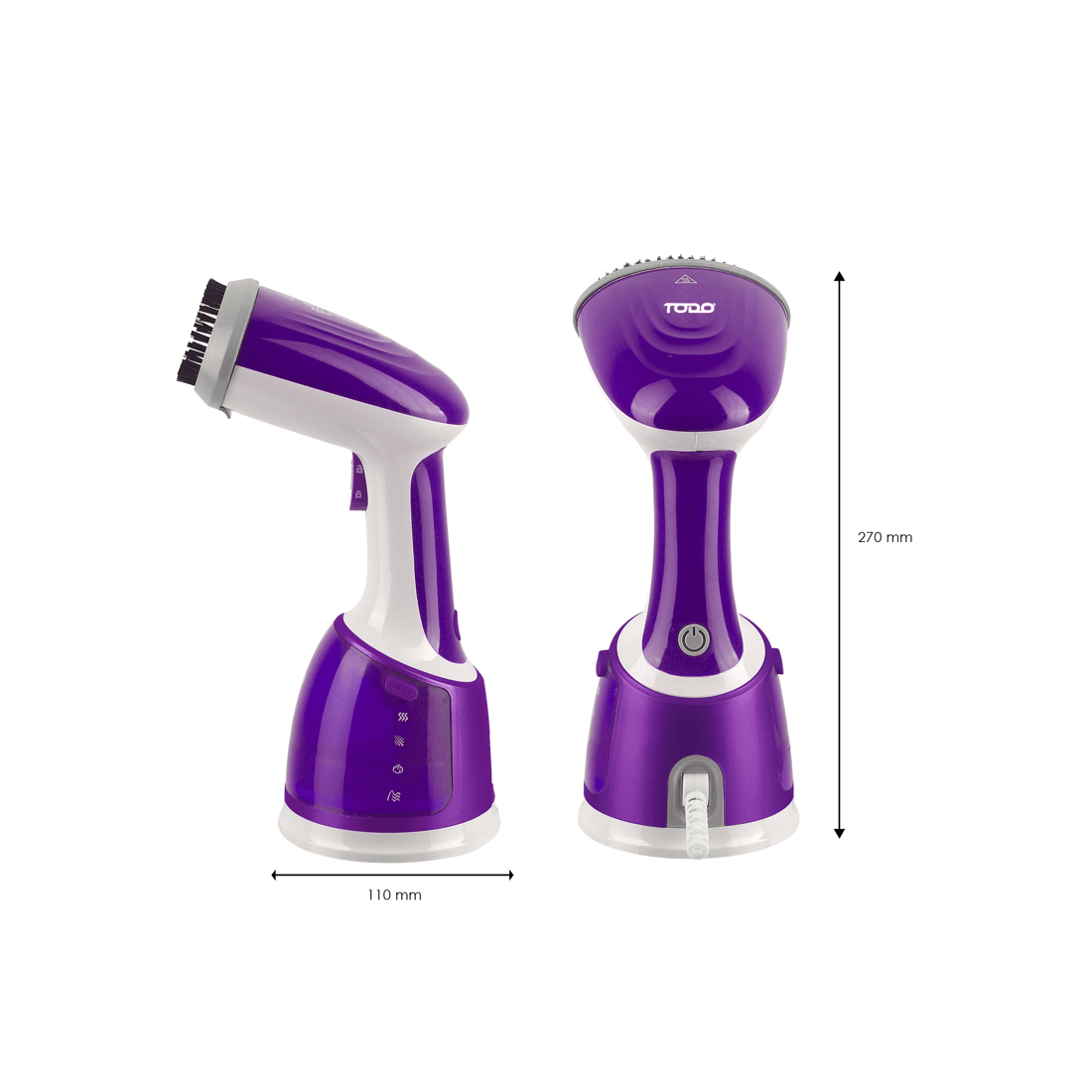 5 TODO 1700W Power Garment Steamer Handheld Steam Brush Iron Purple, 5 of 10