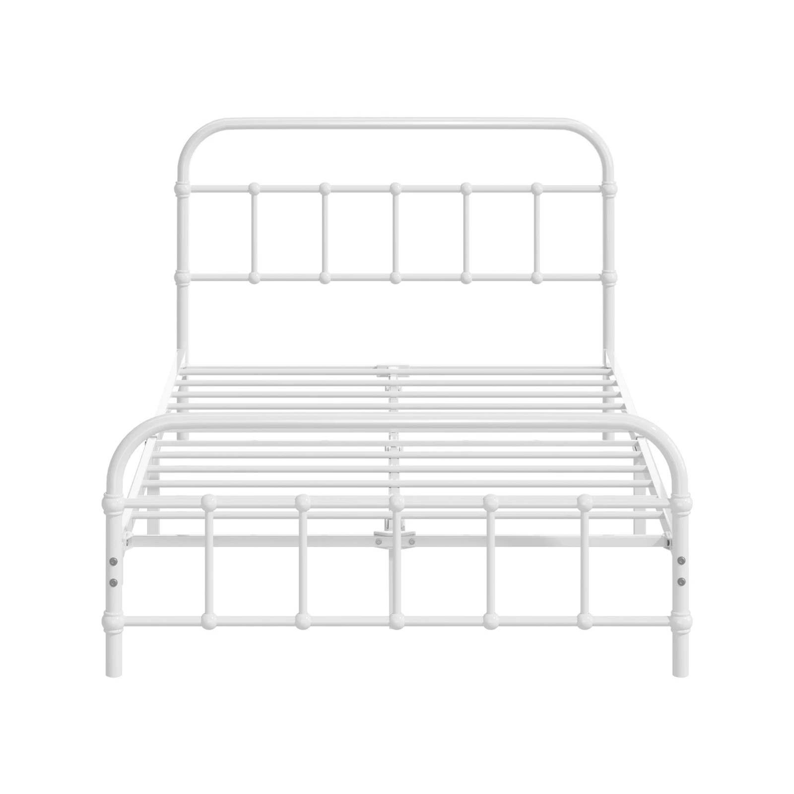 6 Oikiture Bed Frame Metal Bed Base King Single Size Bed Platform
 - White, 6 of 9