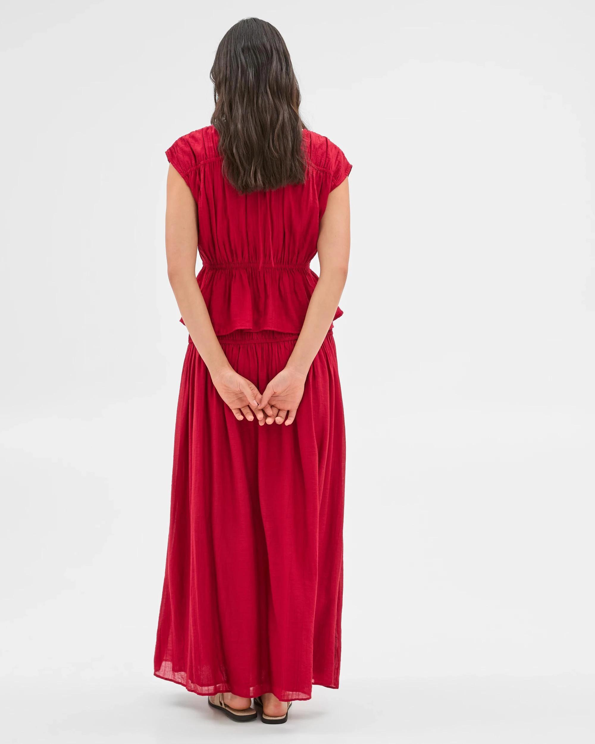 5 Crinkle Maxi Skirt - Preview CRIMSON, 5 of 9