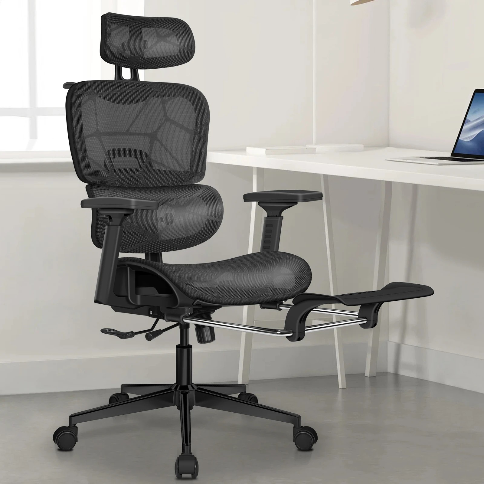 2 Alfordson Ergonomic Office Chair Mesh Executive Gaming Work Seat - Black, 2 of 10