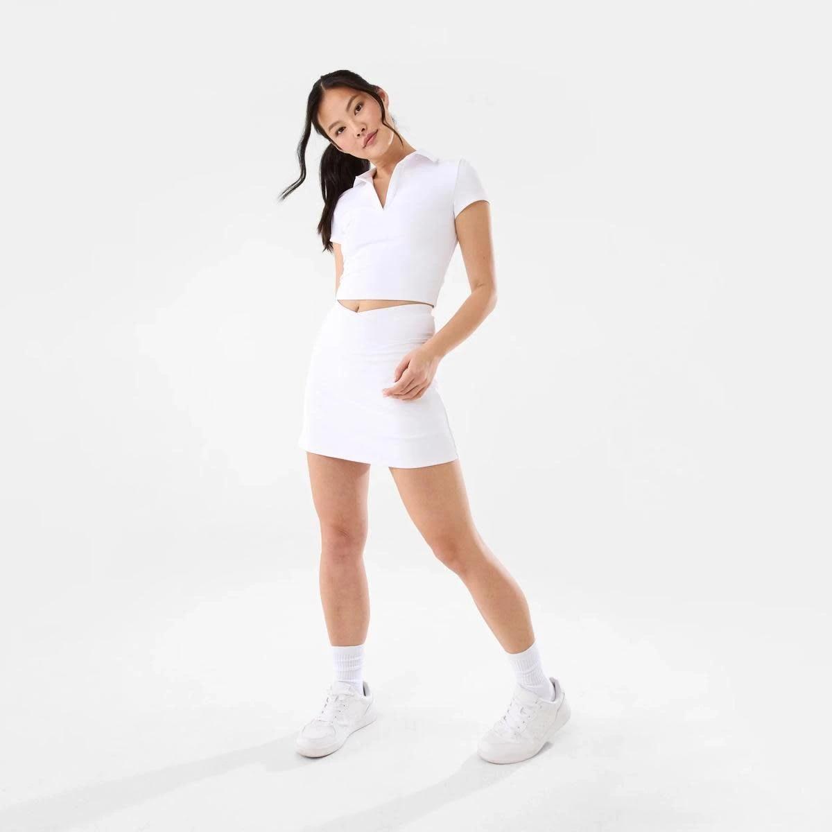 2 Active Womens Collared Baby T-shirt White, 2 of 7