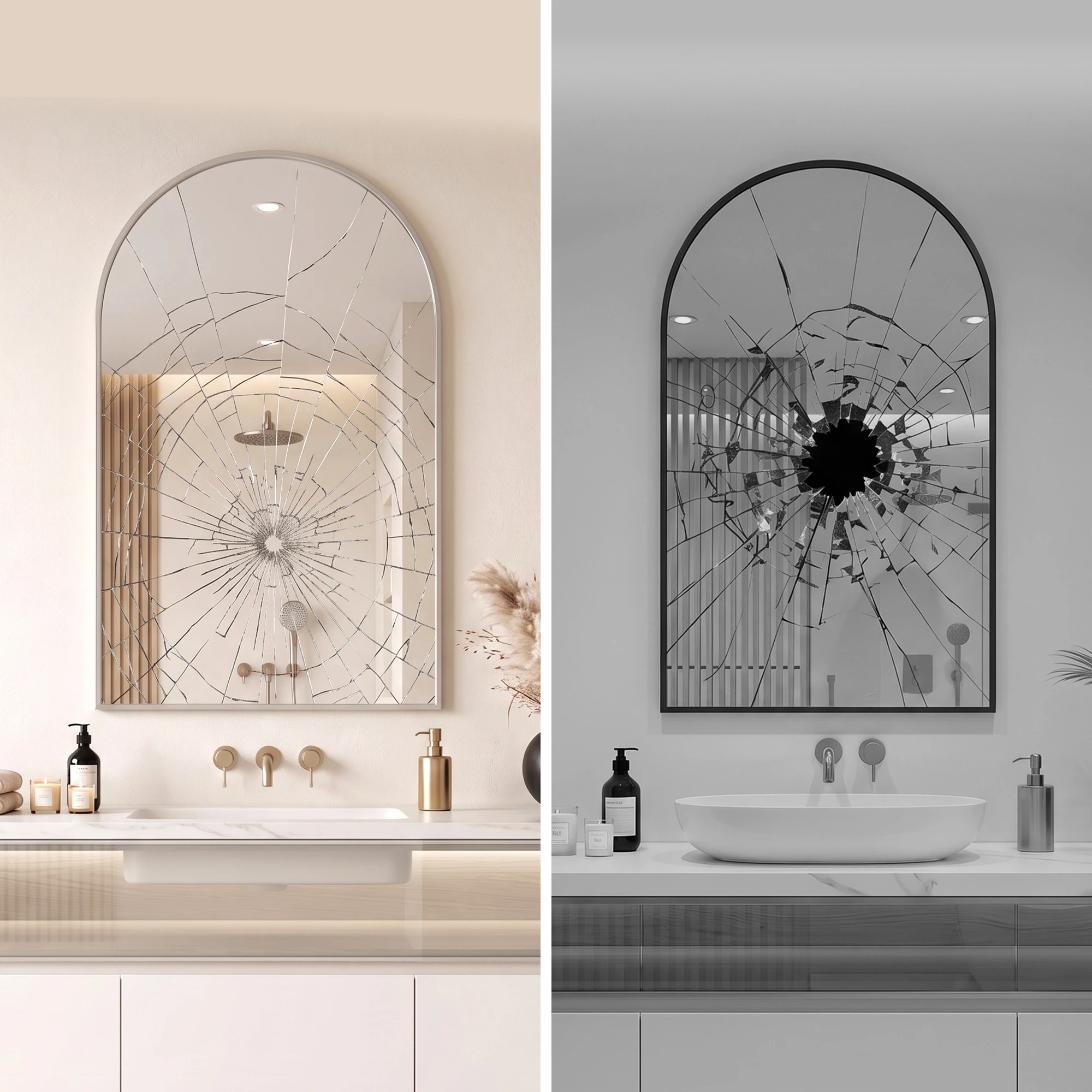6 Embellir 86x50cm Arched Wall Mirror Vanity Makeup Home Decor - Silver, 6 of 8