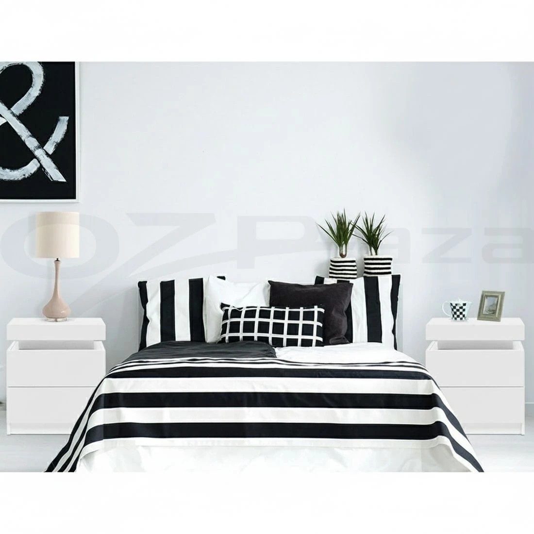 8 Artiss 2X Bedside Table 2 Drawers Lift-up Storage - White, 8 of 8