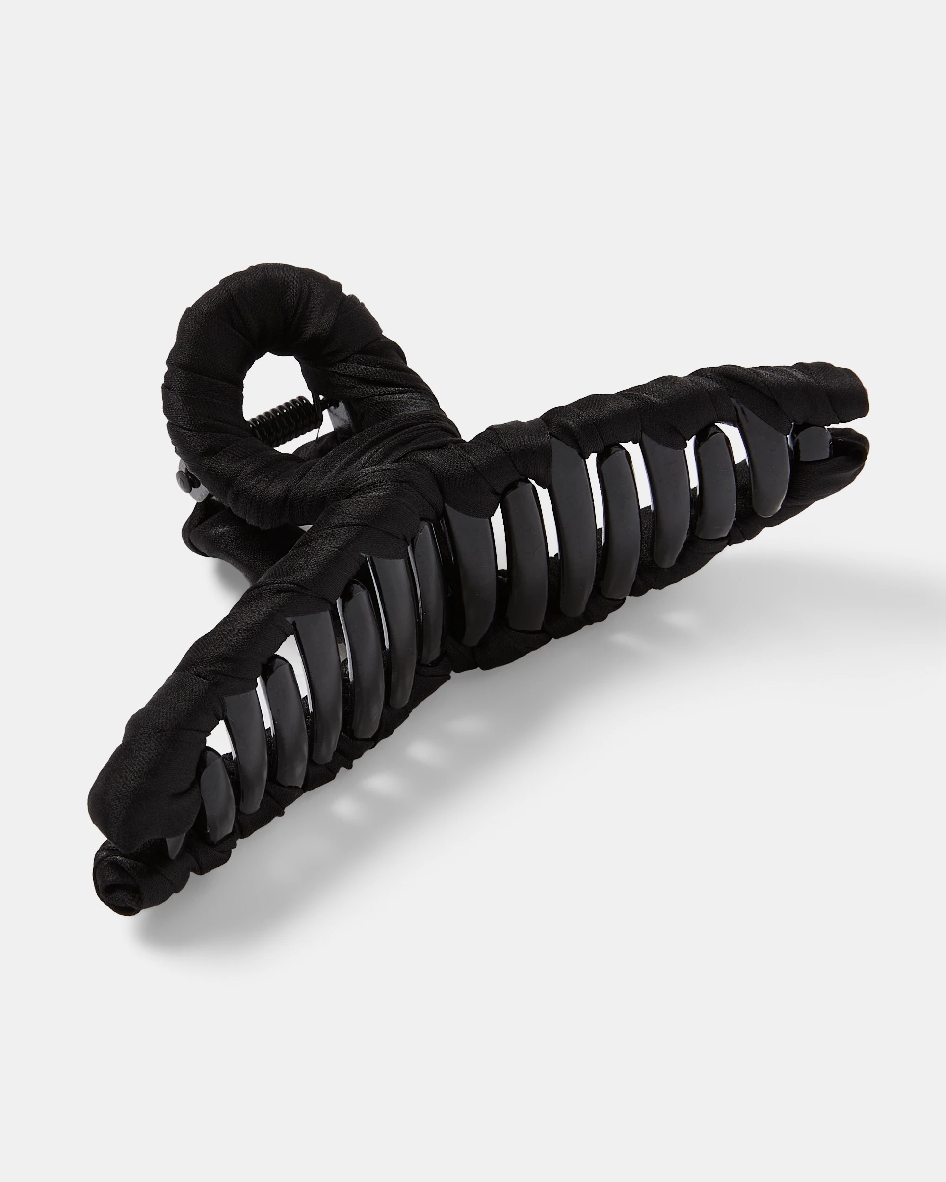 2 Black Plain Fabric Loop Claw Hair Clip, 2 of 4