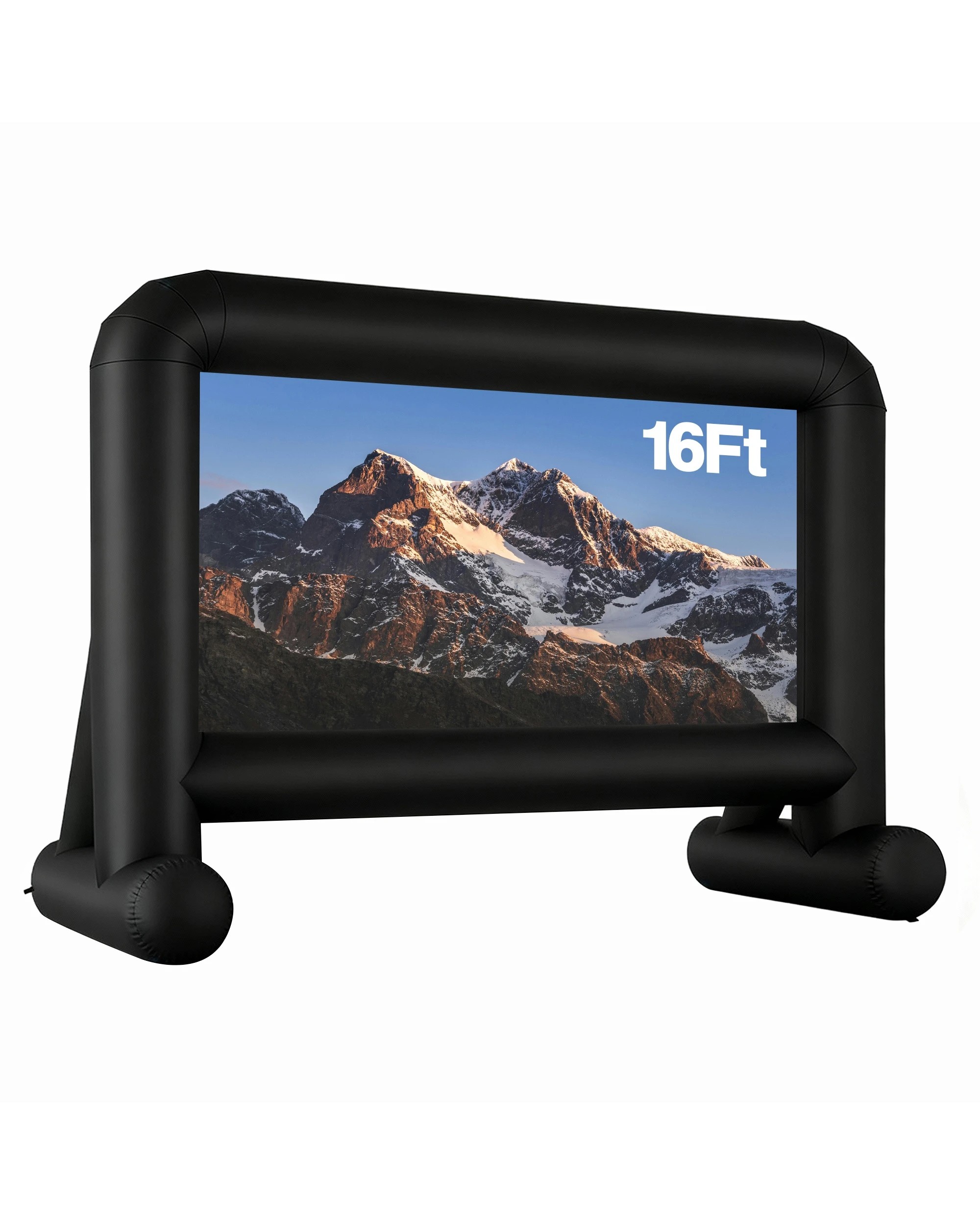 1 Advwin 16ft Inflatable Movie Screen Outdoor Projector Screen with Blower Storage Bag Stakes - Black, 1 of 7