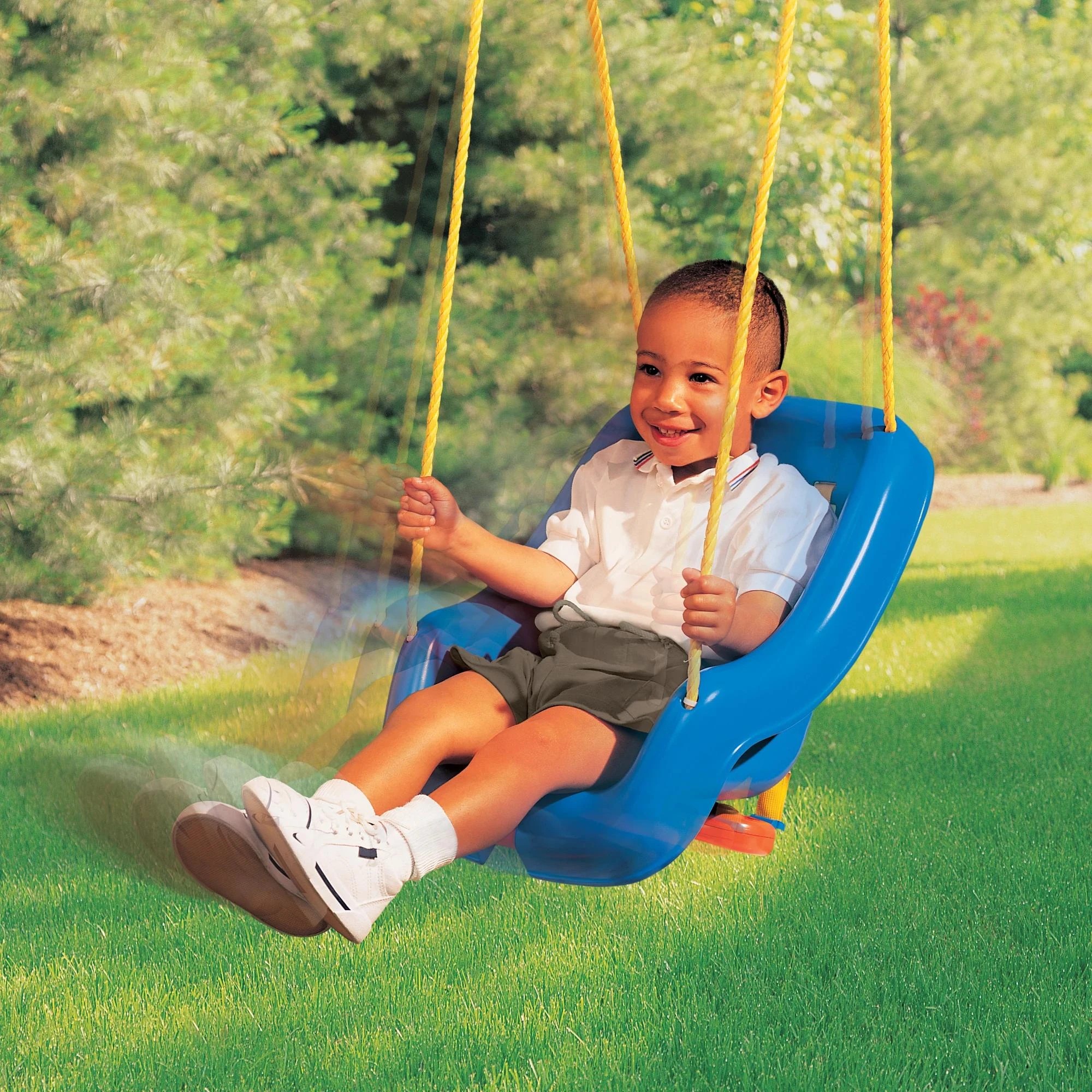 6 Little Tikes 2-in-1 Snug 'n Secure Swing - Blue, 6 of 6