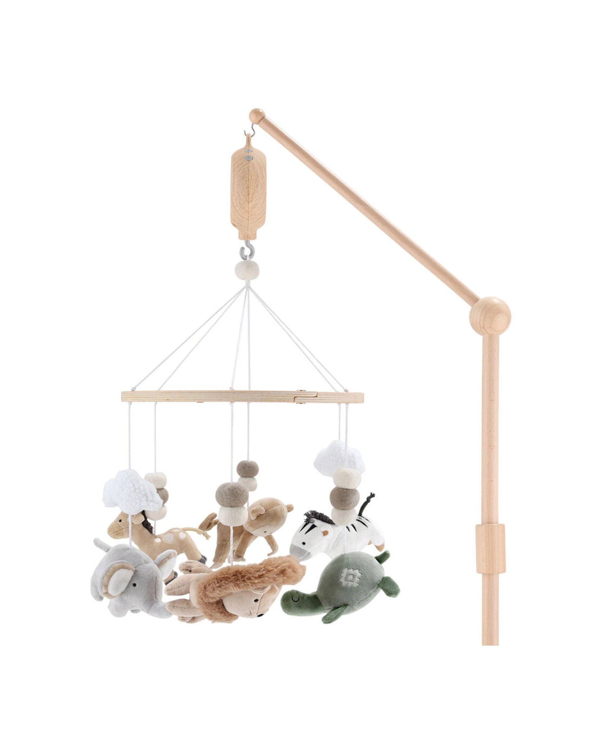 1 The Peanutshell Safari Serenity Wooden Crib Musical Mobile 0y+
 - Multi, 1 of 3