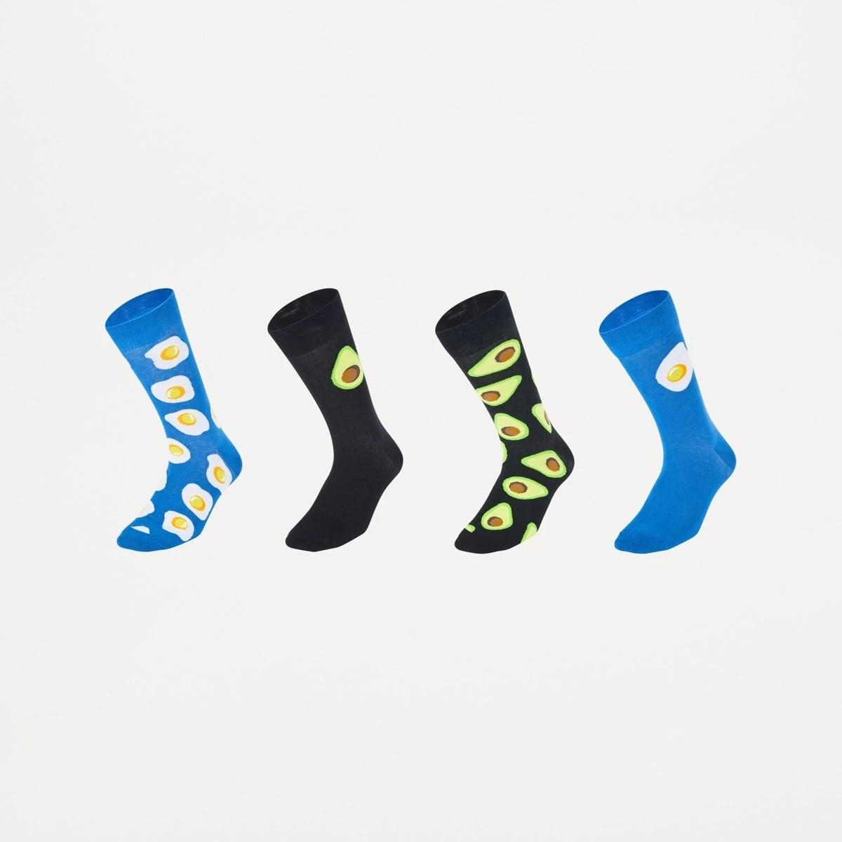 1 4 Pack Novelty Socks BREAKFAST INCLUDED, 1 of 3