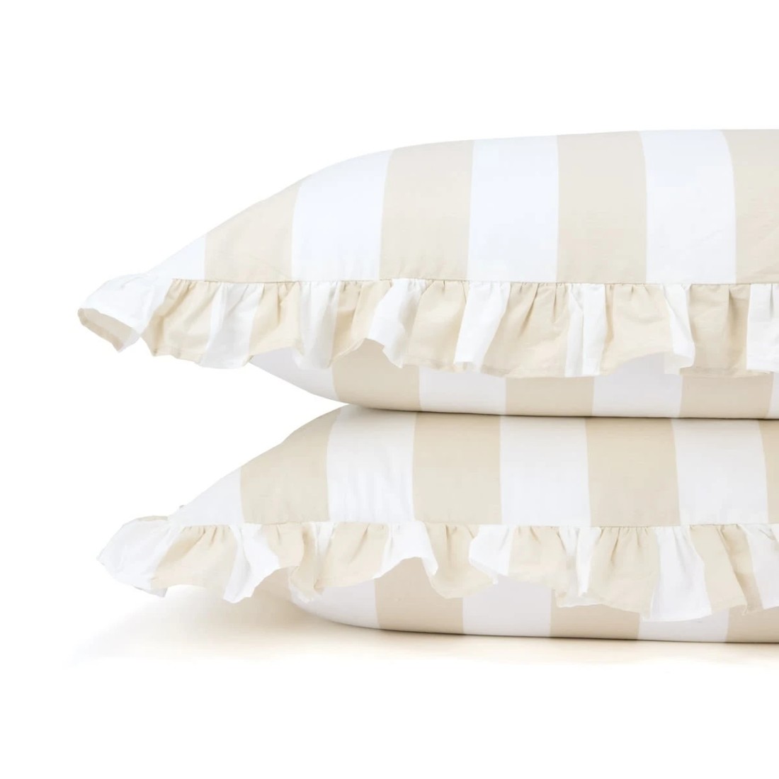 2 250 Thread Count Ruffle Cotton Sheet Set - King Bed, Sand, 2 of 7