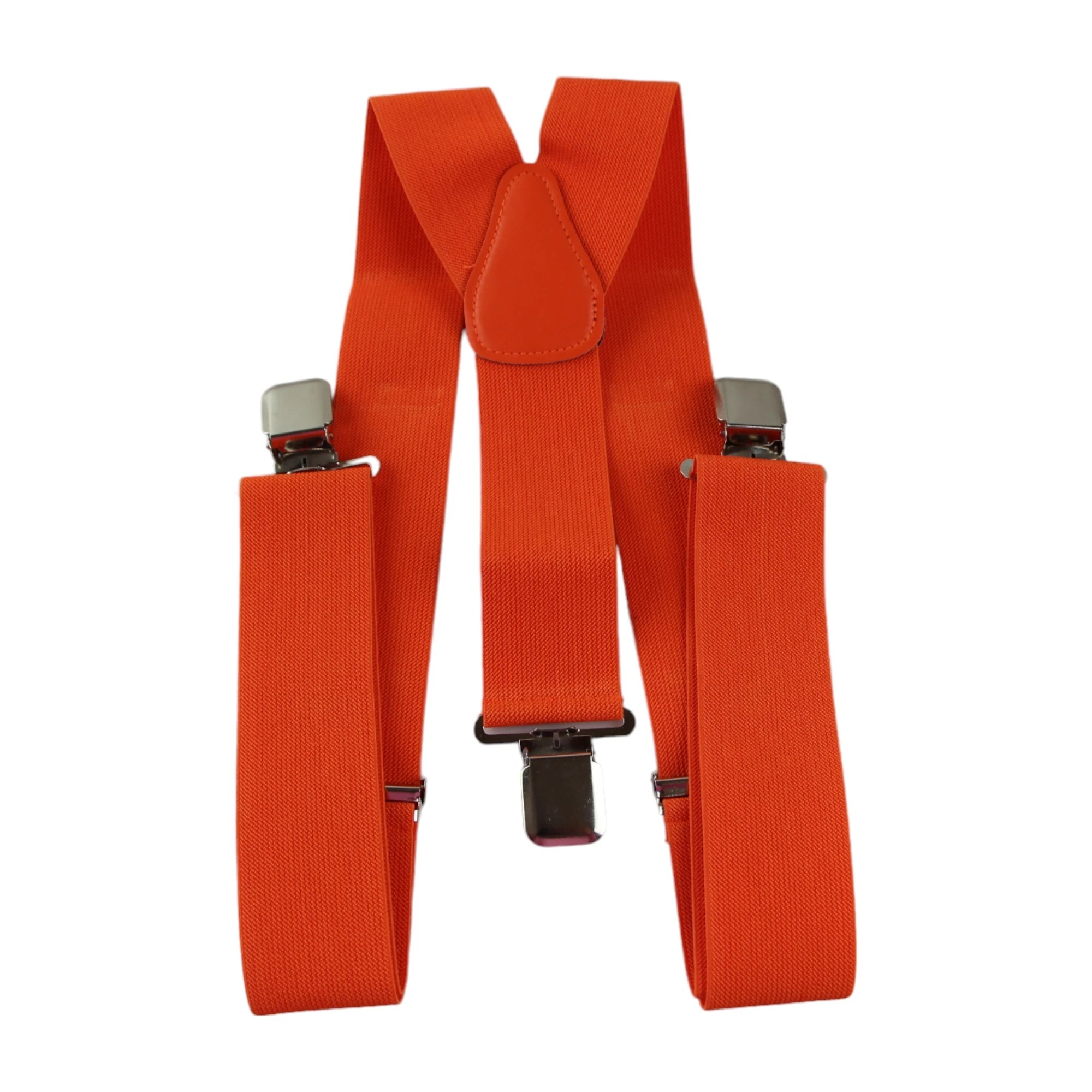 4 Zasel Mens Adjustable Extra Wide Heavy Duty 120cm Suspenders - Orange - Orange, 4 of 4