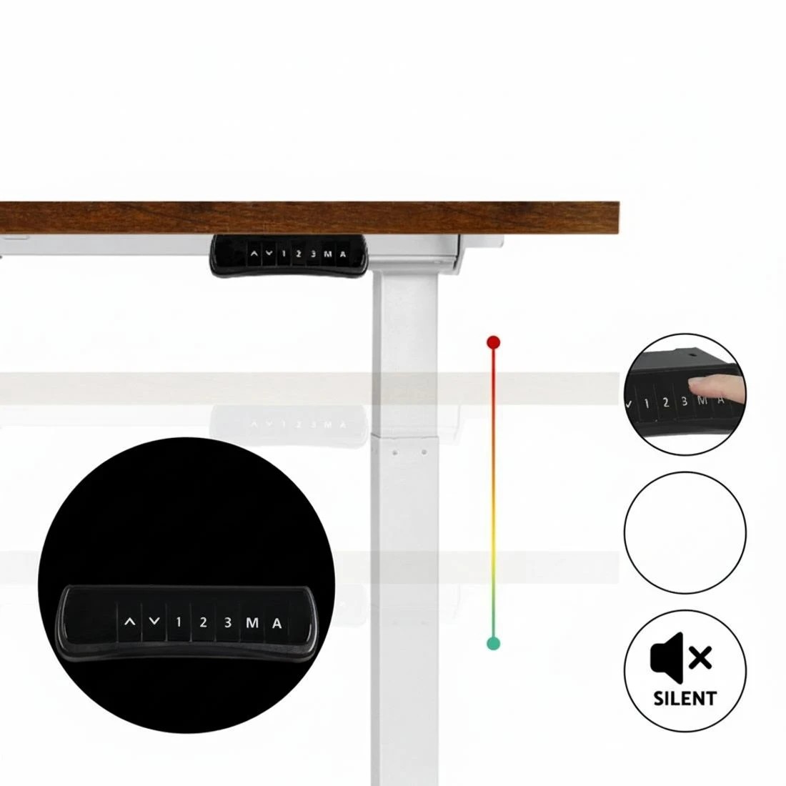 6 Artiss Standing Desk Motorised Dual Motor 140CM - Brown, 6 of 7