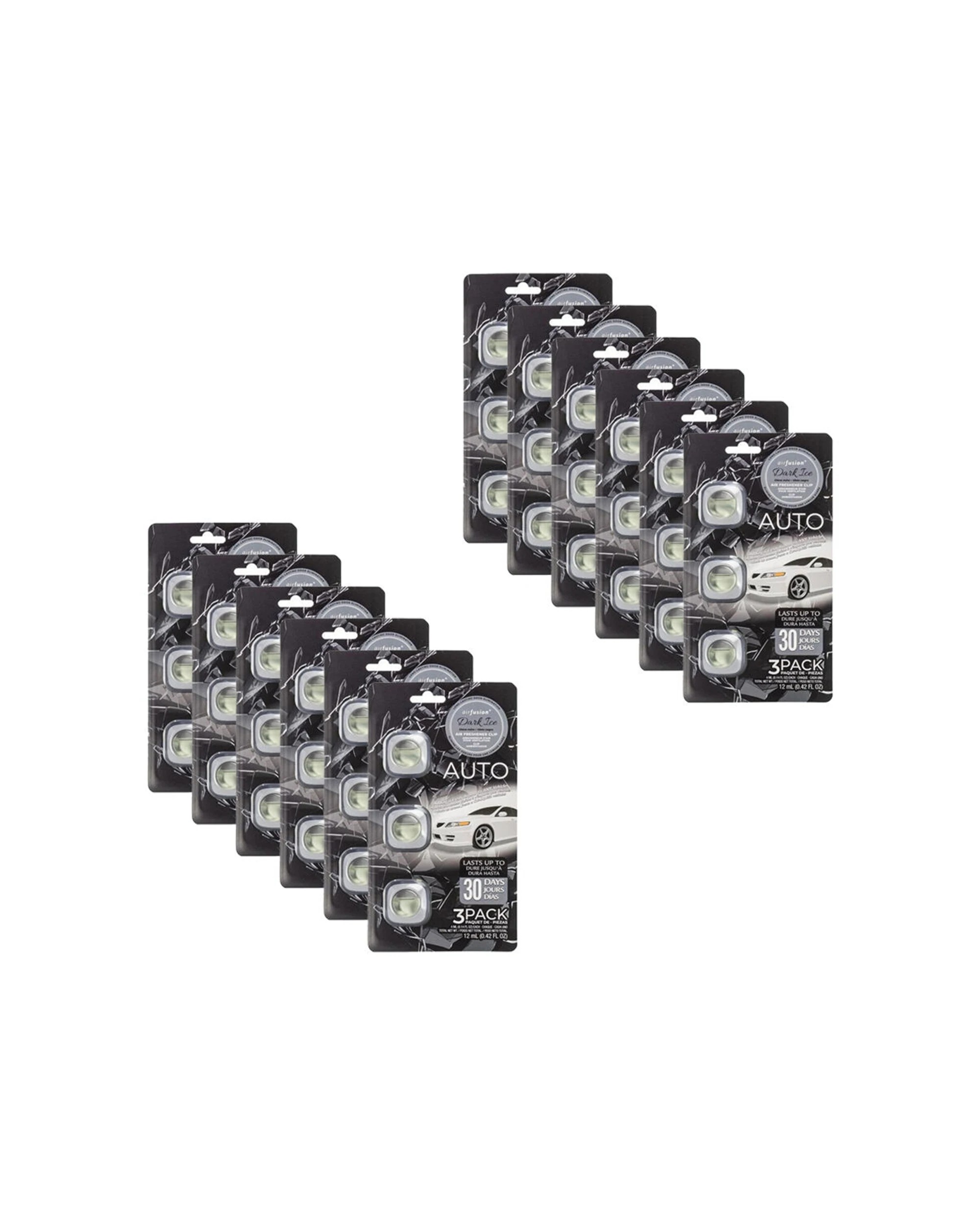 1 Air Fusion 12x 3pc Car Air Freshener Vent Clip 4ml Ice - Black, 1 of 3
