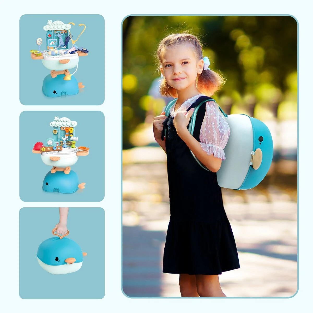 2 AUSWAY 4 In 1 Pretend Toy Doctor Kit Dentist Medical Tools Work Bench, 2 of 6