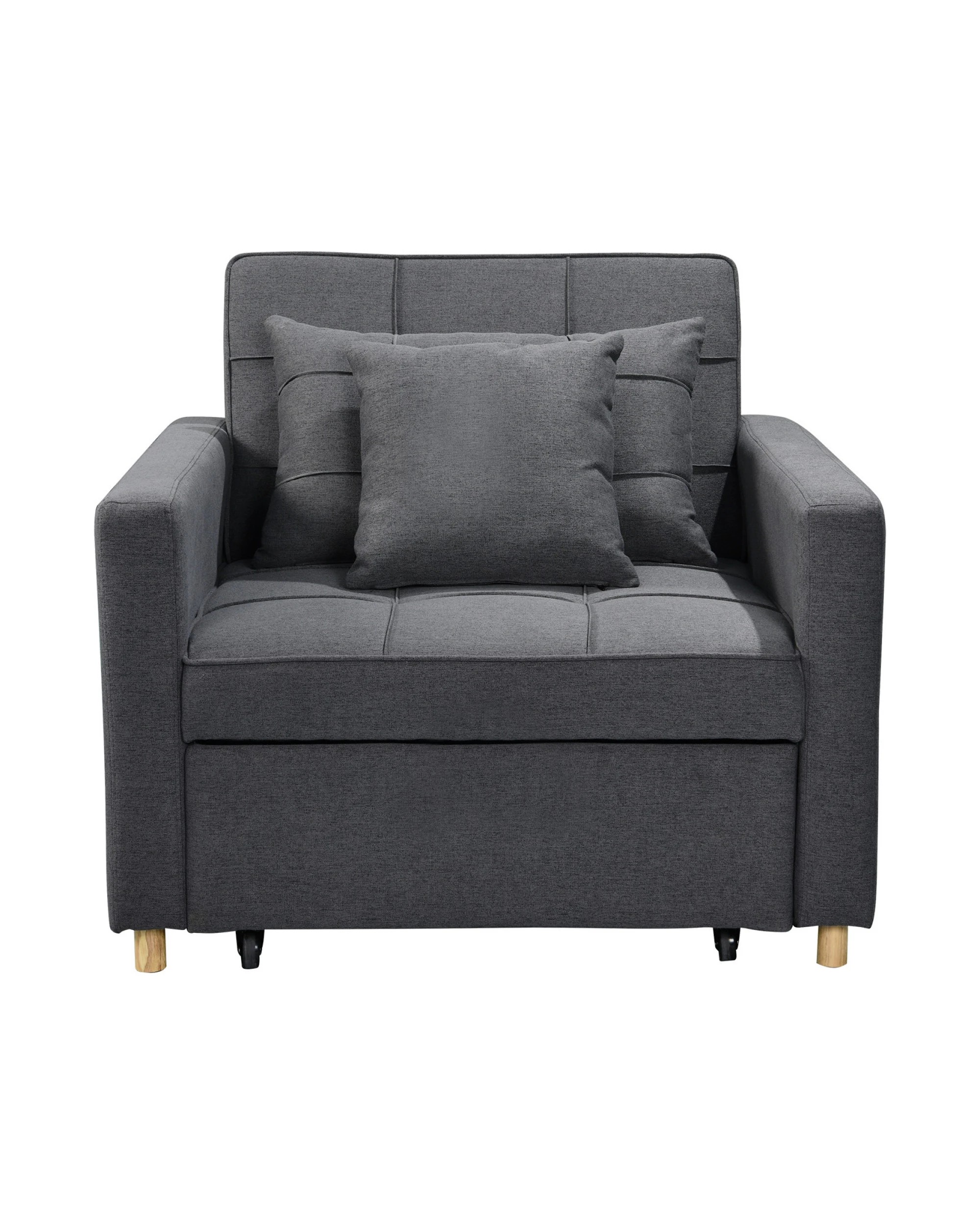 6 Suri 3-in-1 Convertible Lounge Chair Bed By Sarantino - Dark Grey, 6 of 10