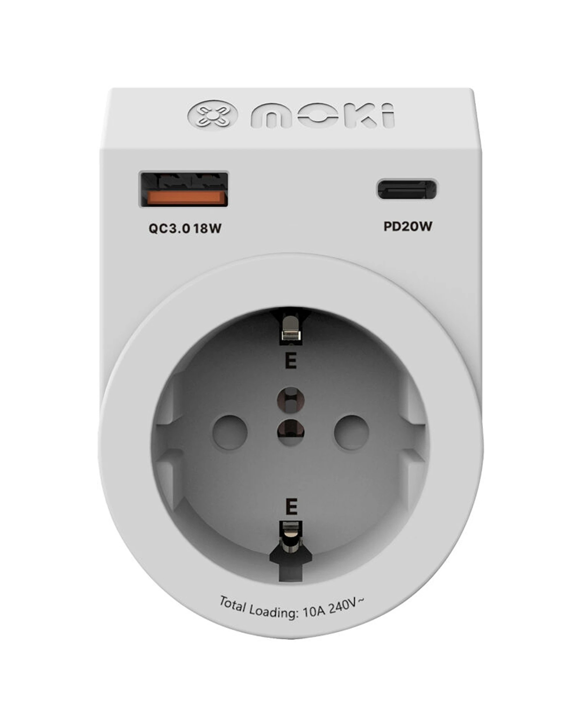 3 Moki 2PK Travel Adaptor Plus Inbound EU to AU NZ with Type C USB A - White, 3 of 4