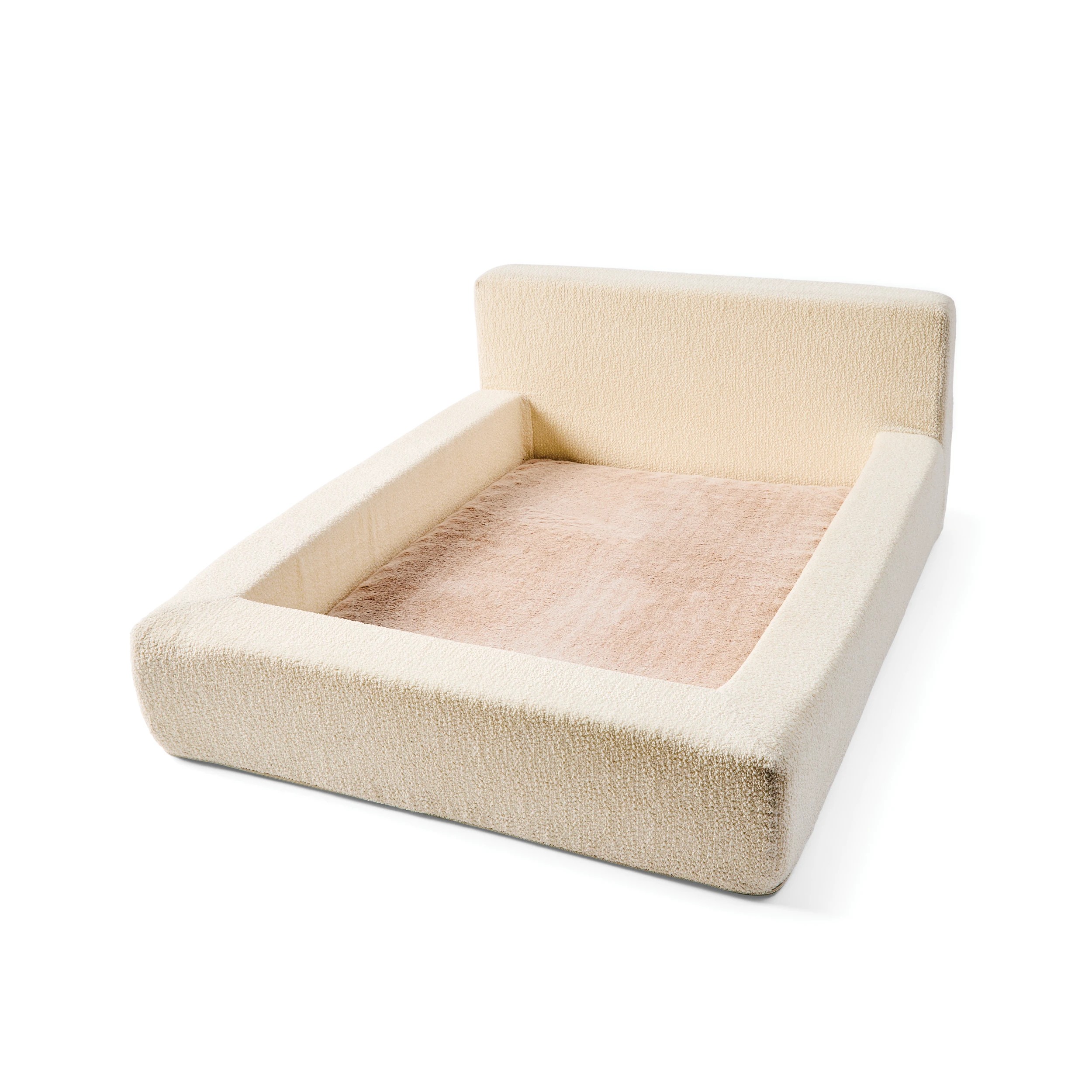 3 Large High Back Bed - Beige, 3 of 9