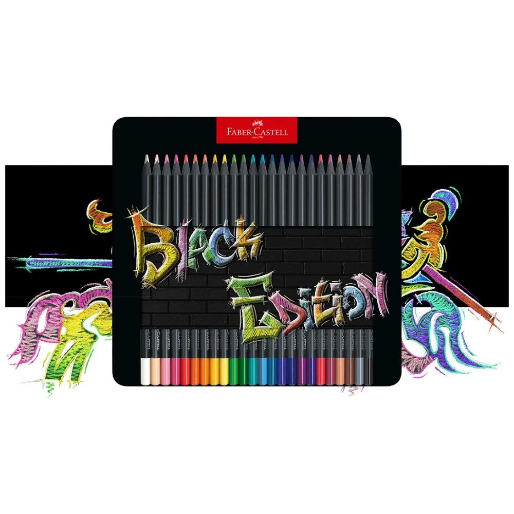 4 Faber-Castell Black Edition Pencil Tin Assorted 24 Pack, 4 of 4