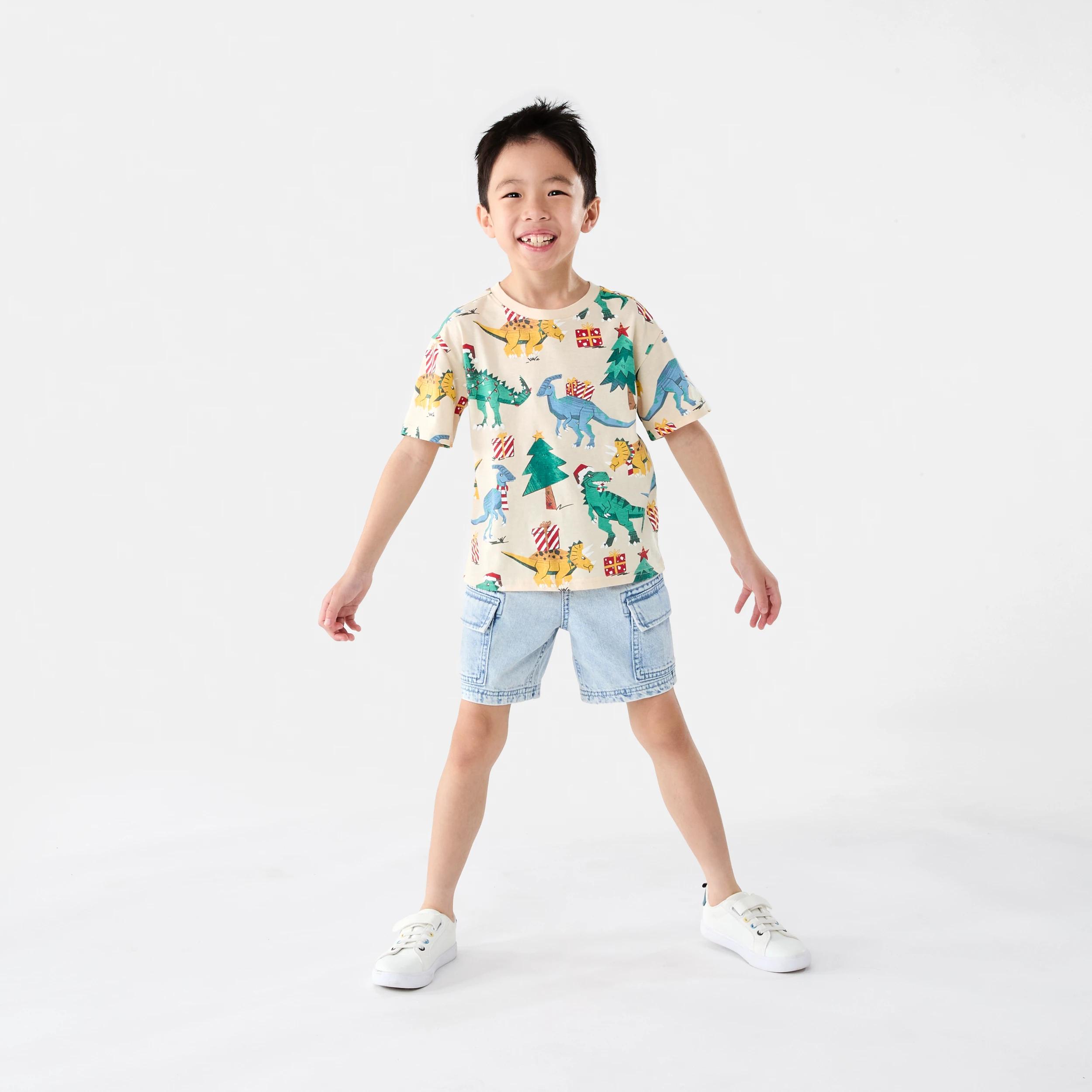 6 Christmas Print T-shirt Bge Dino, 6 of 7