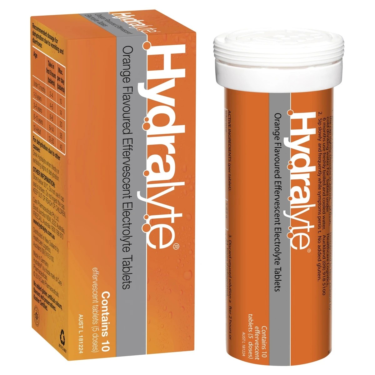 2 10 Pack Hydralyte Orange Flavoured Effervescent Electrolyte Tablets, 2 of 2
