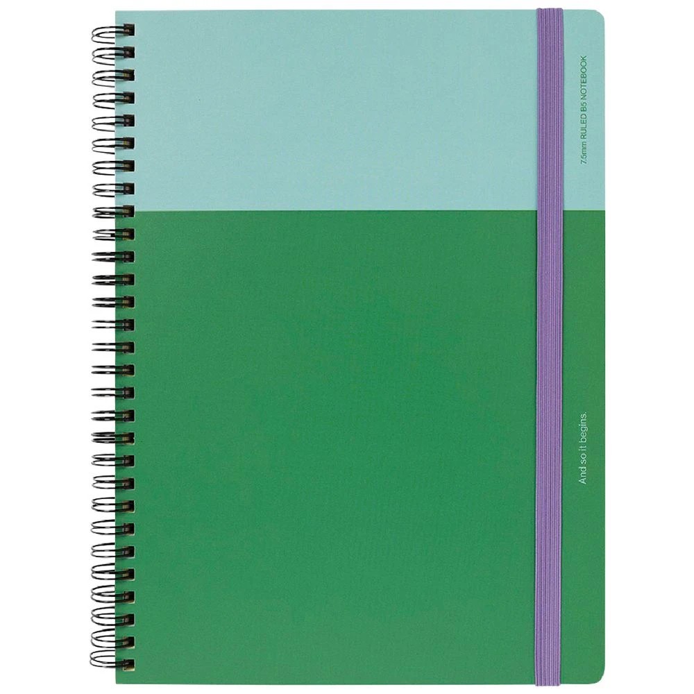 2 Any Day Now Spiral Brights B5 Ruled Notebook Green Mint, 2 of 4
