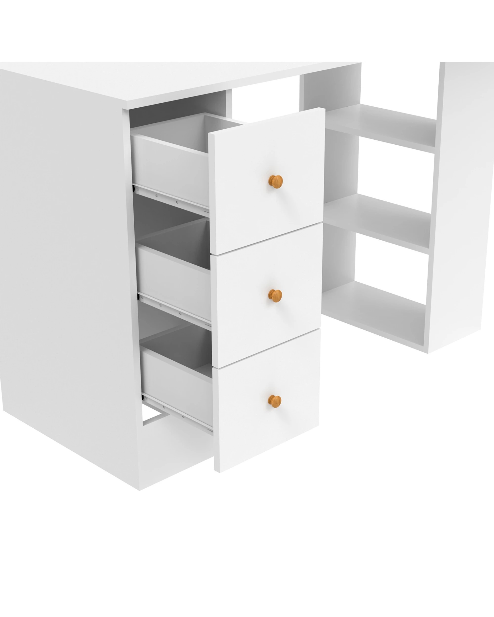 7 Ufurniture Office Desk with Drawers - White, 7 of 9